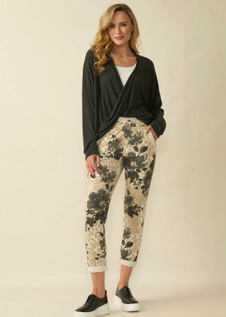 Floral Jogger - Beige