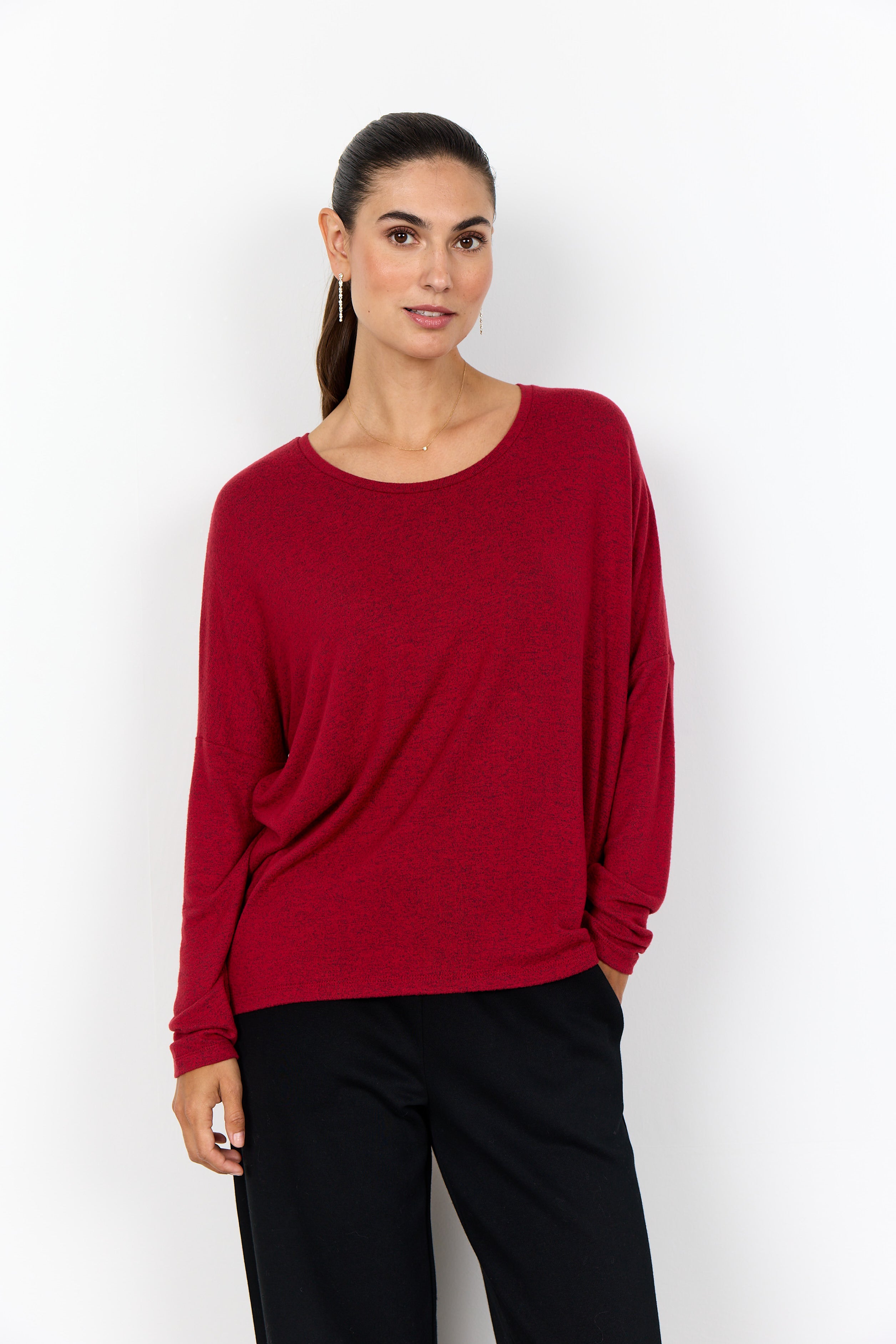 Biara Round Neck Jumper - Chilli Pepper Red