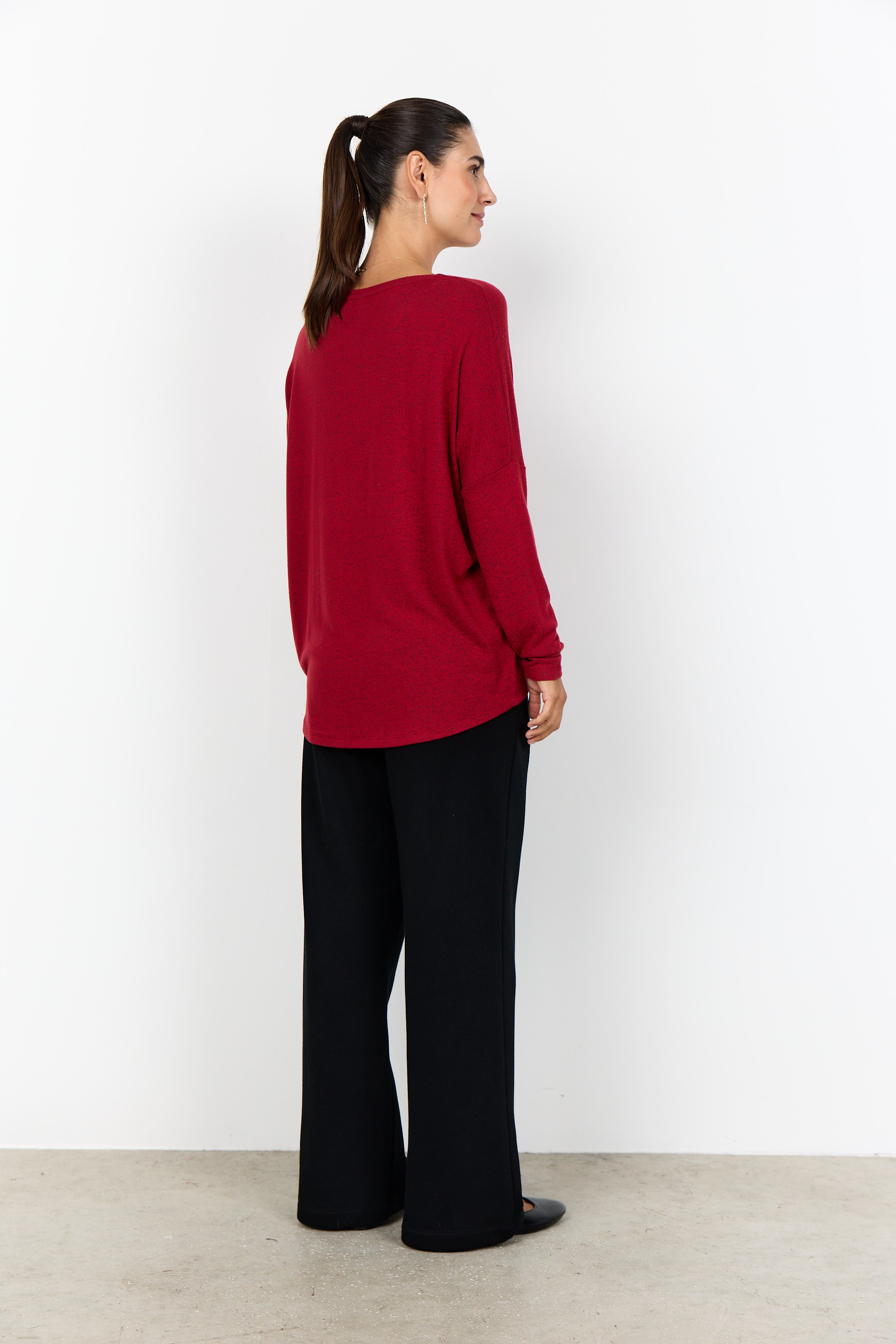 Biara Round Neck Jumper - Chilli Pepper Red