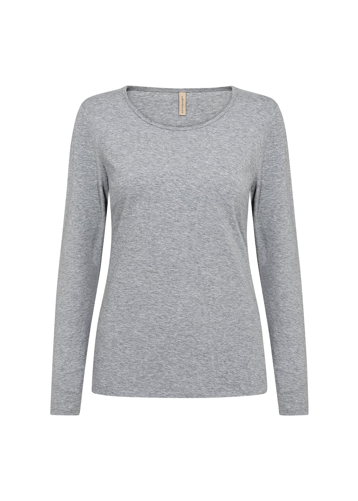 Pylle Round Neck Long Sleeved Top - Grey