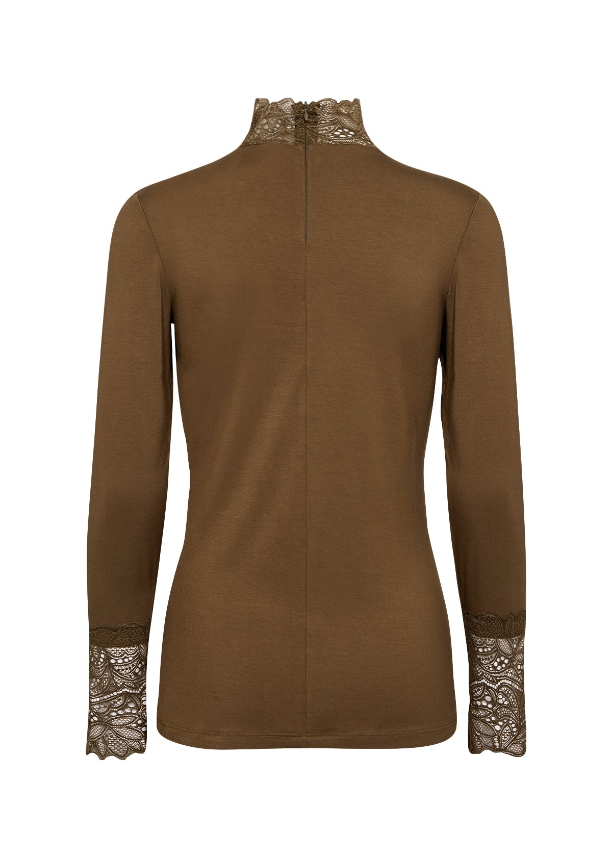Marcia Lace Trim Top - Dark Olive