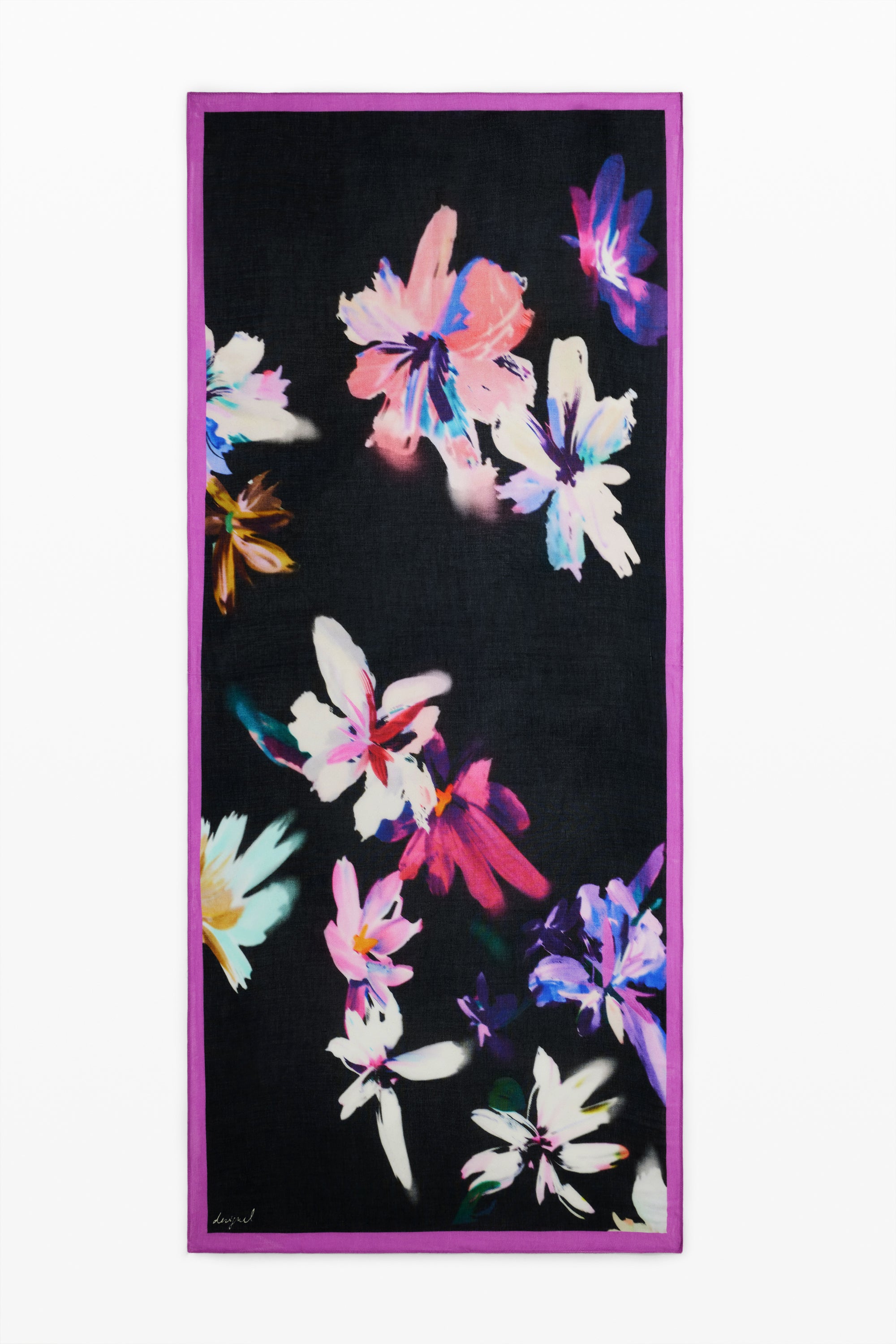 Floral Scarf - Black Multi