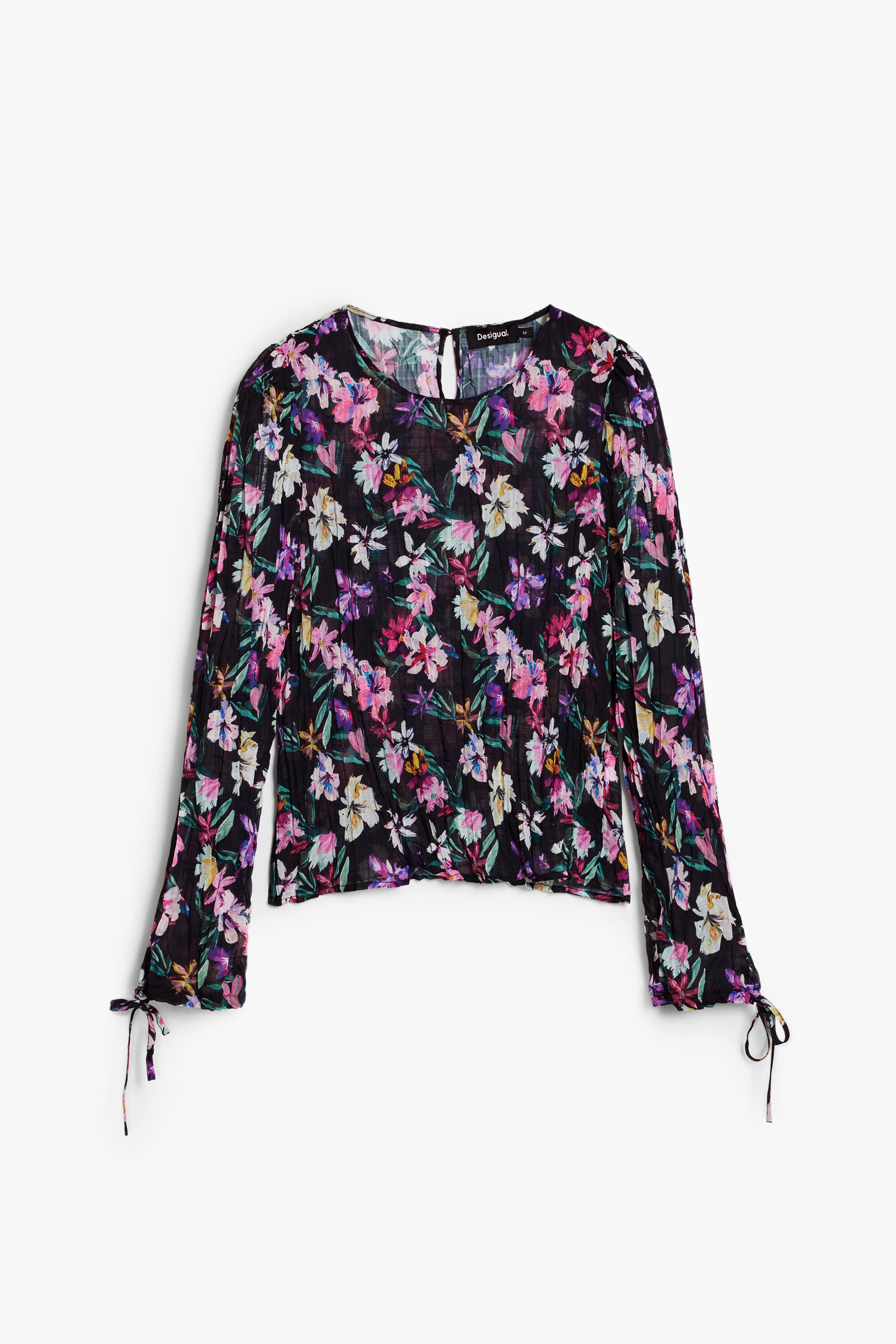 Floral Tie Sleeve Blouse - Multi