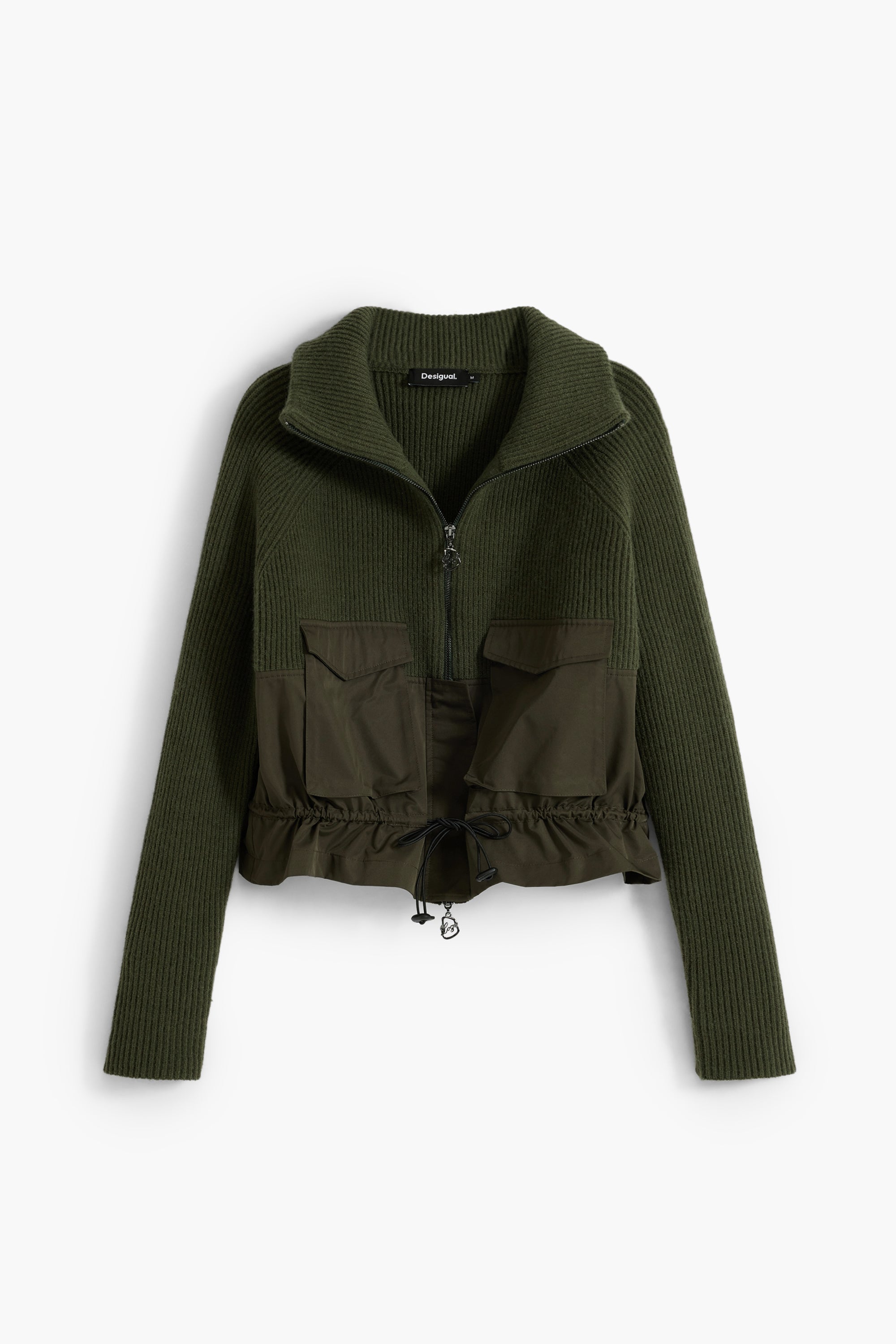 Knitted Bomber Jacket - Military Green