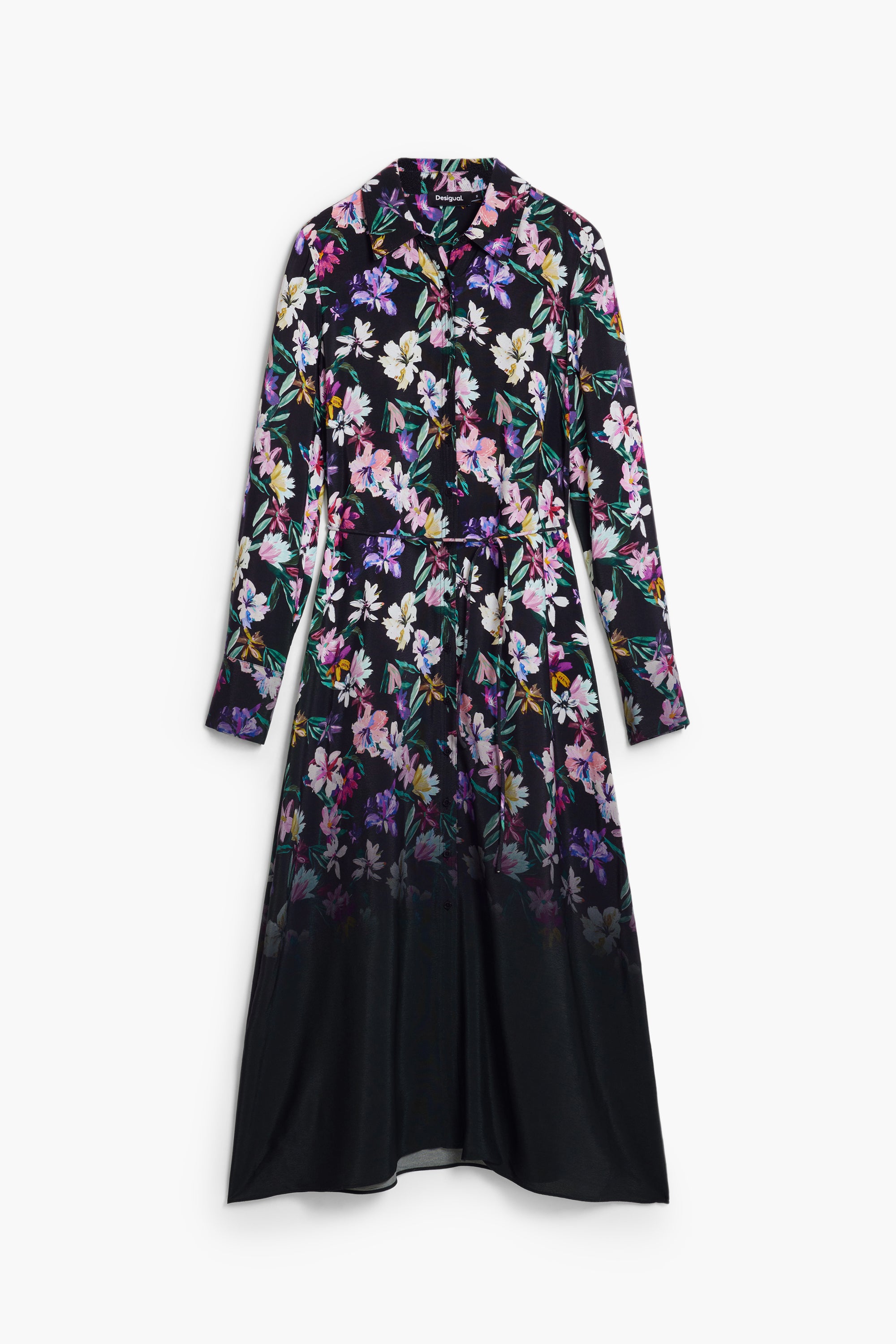Floral Midi Shirt Dress - Multi