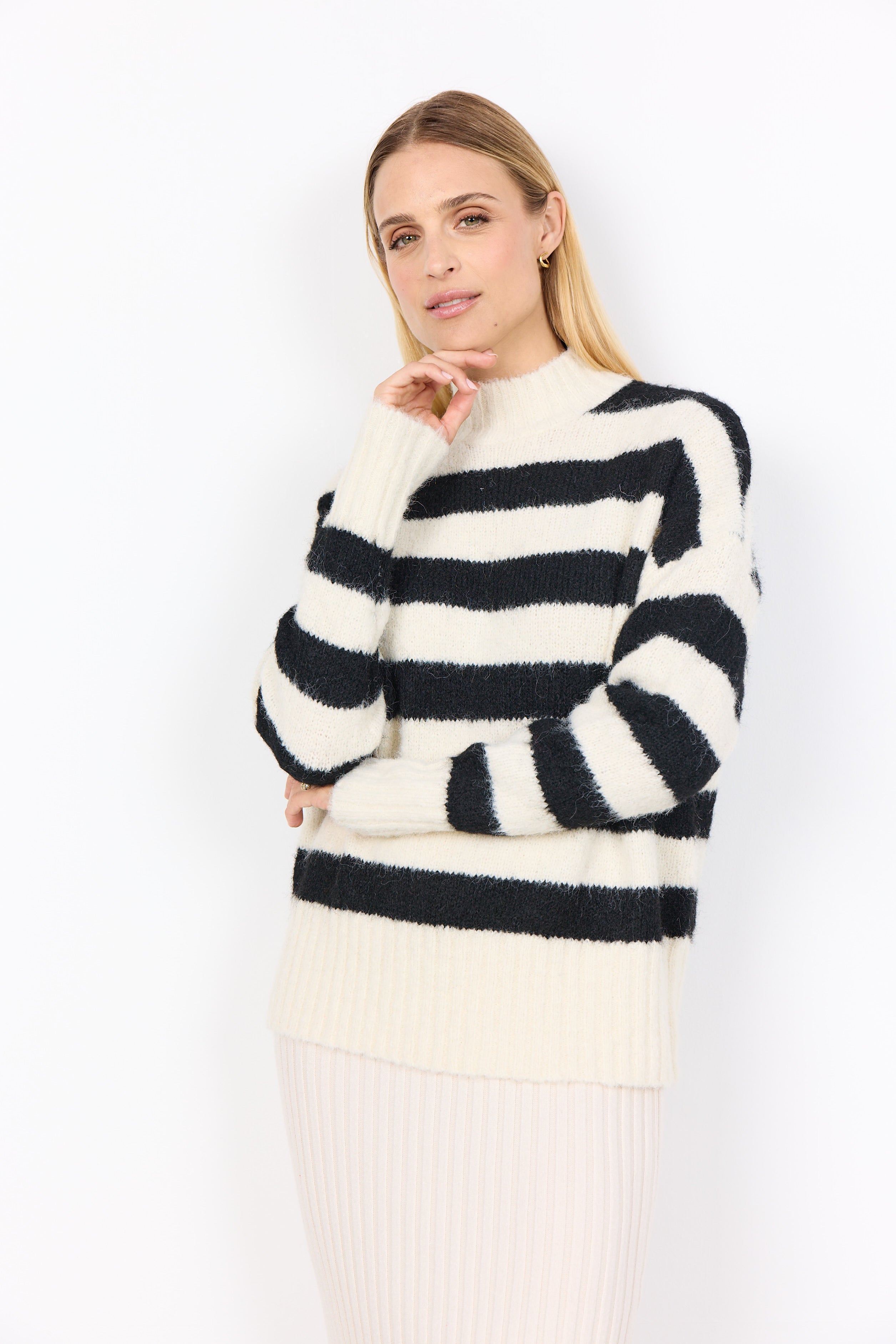Ilene Stripe Jumper - Black/Off White