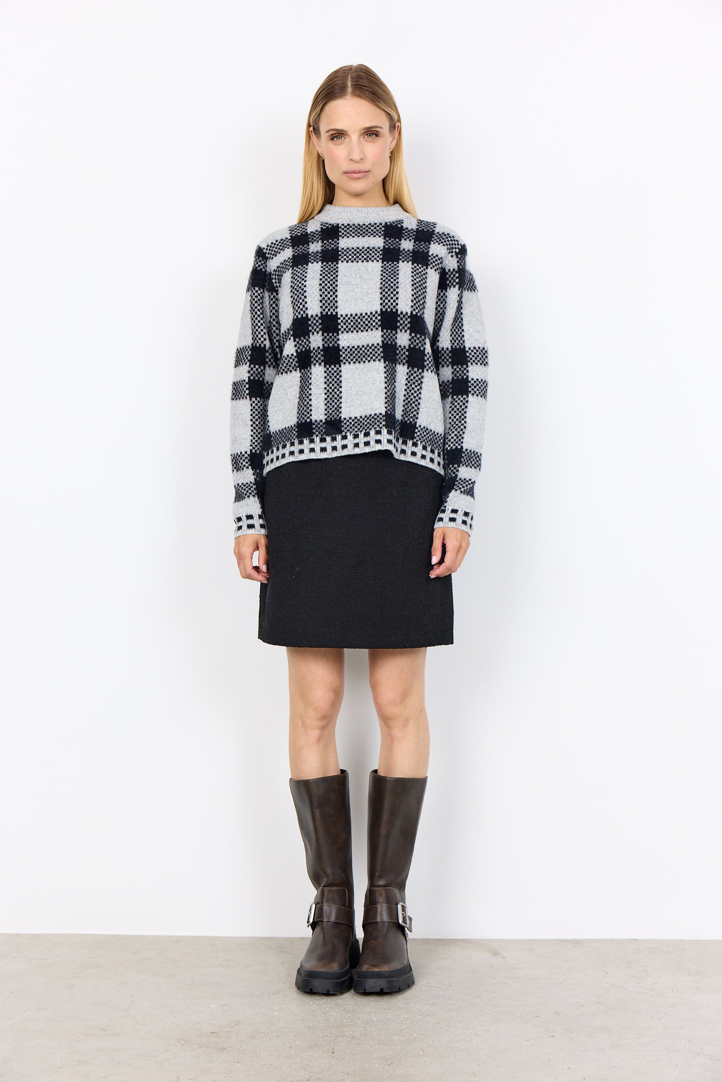 Vibsa Checked Jumper - Grey/Black