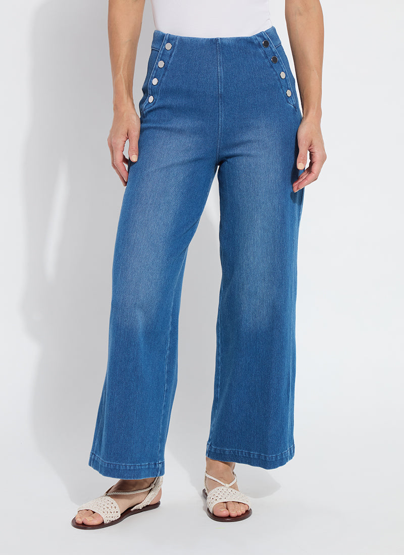 Mallory Wide Leg - Mid Wash