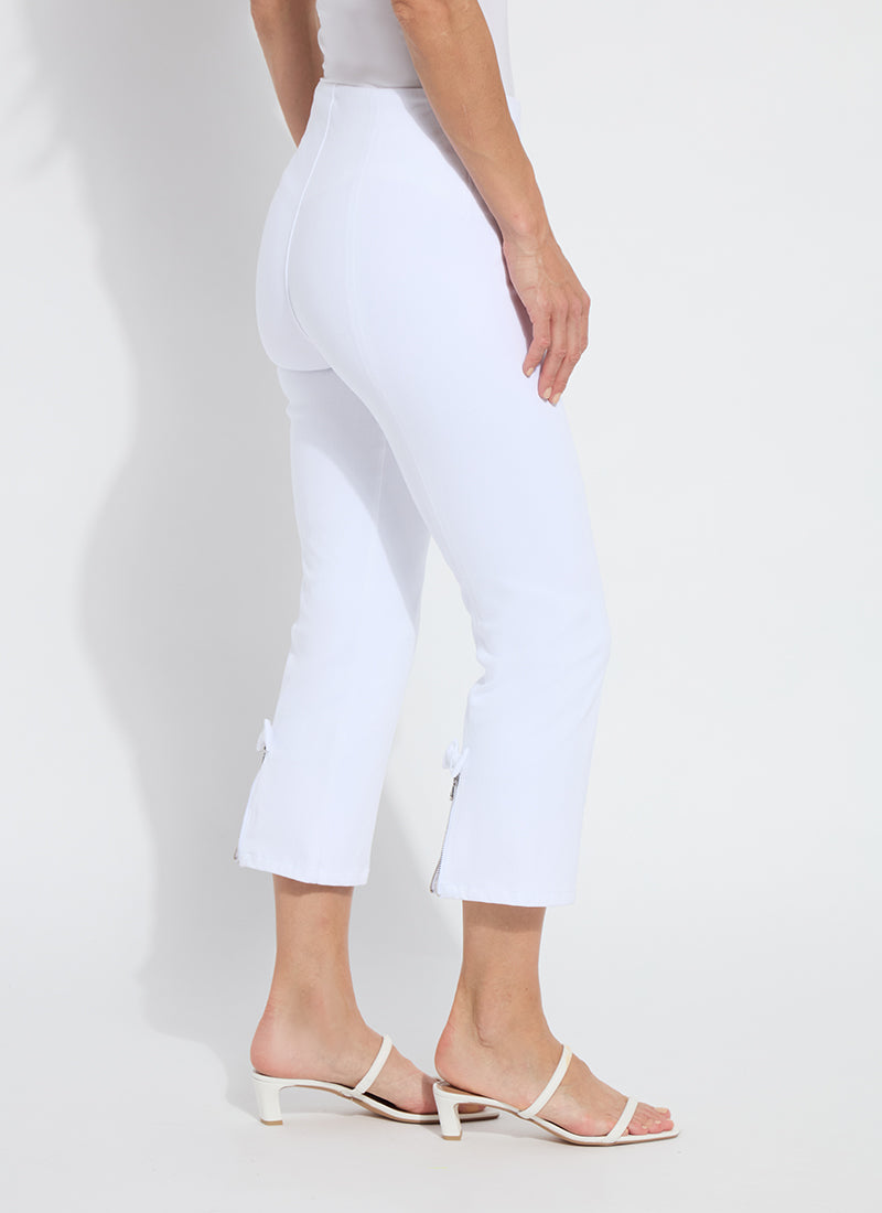 Cropped Bow Jeans - White