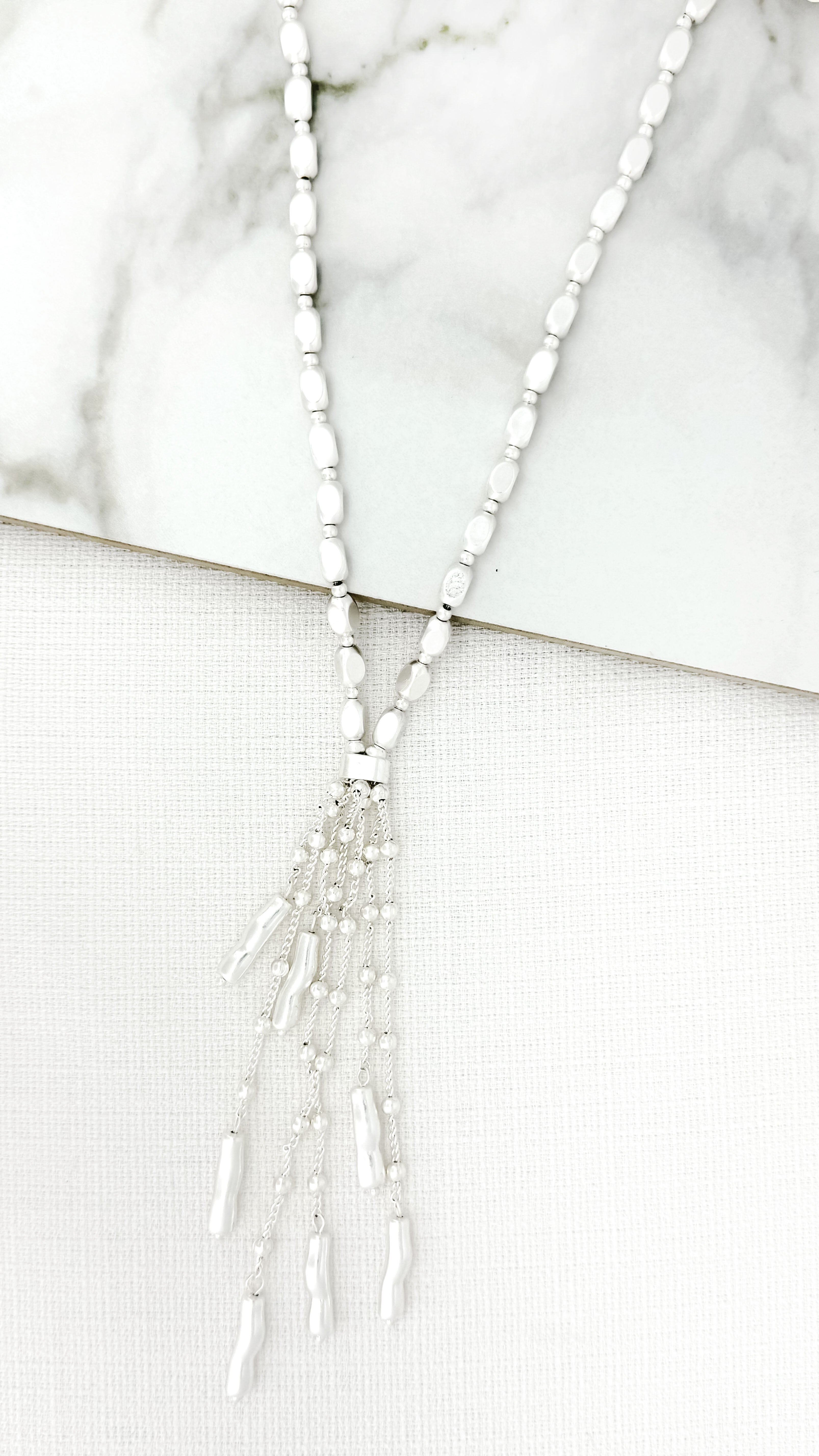 Long Necklace - Silver