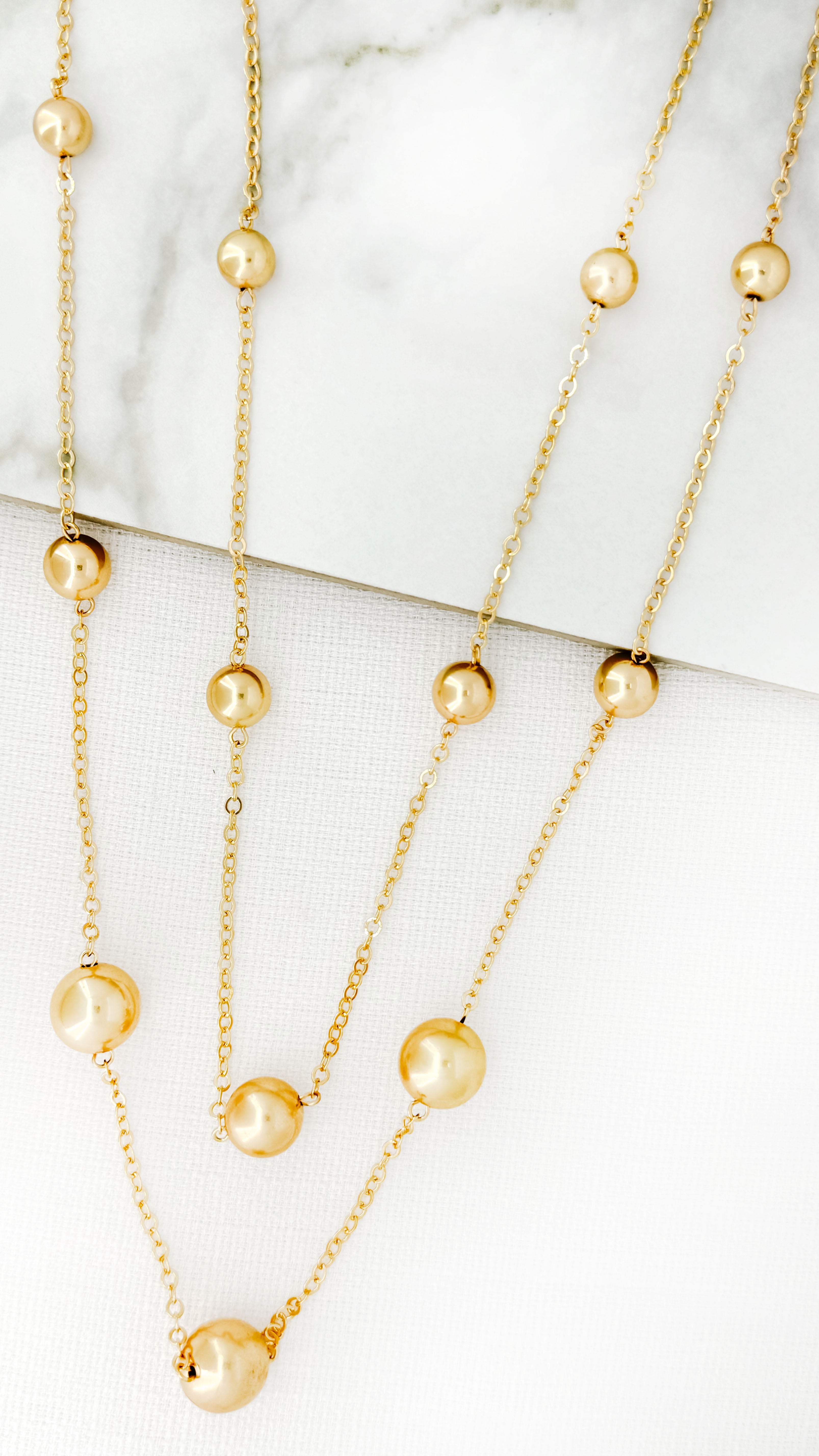 Long Necklace - Gold Balls