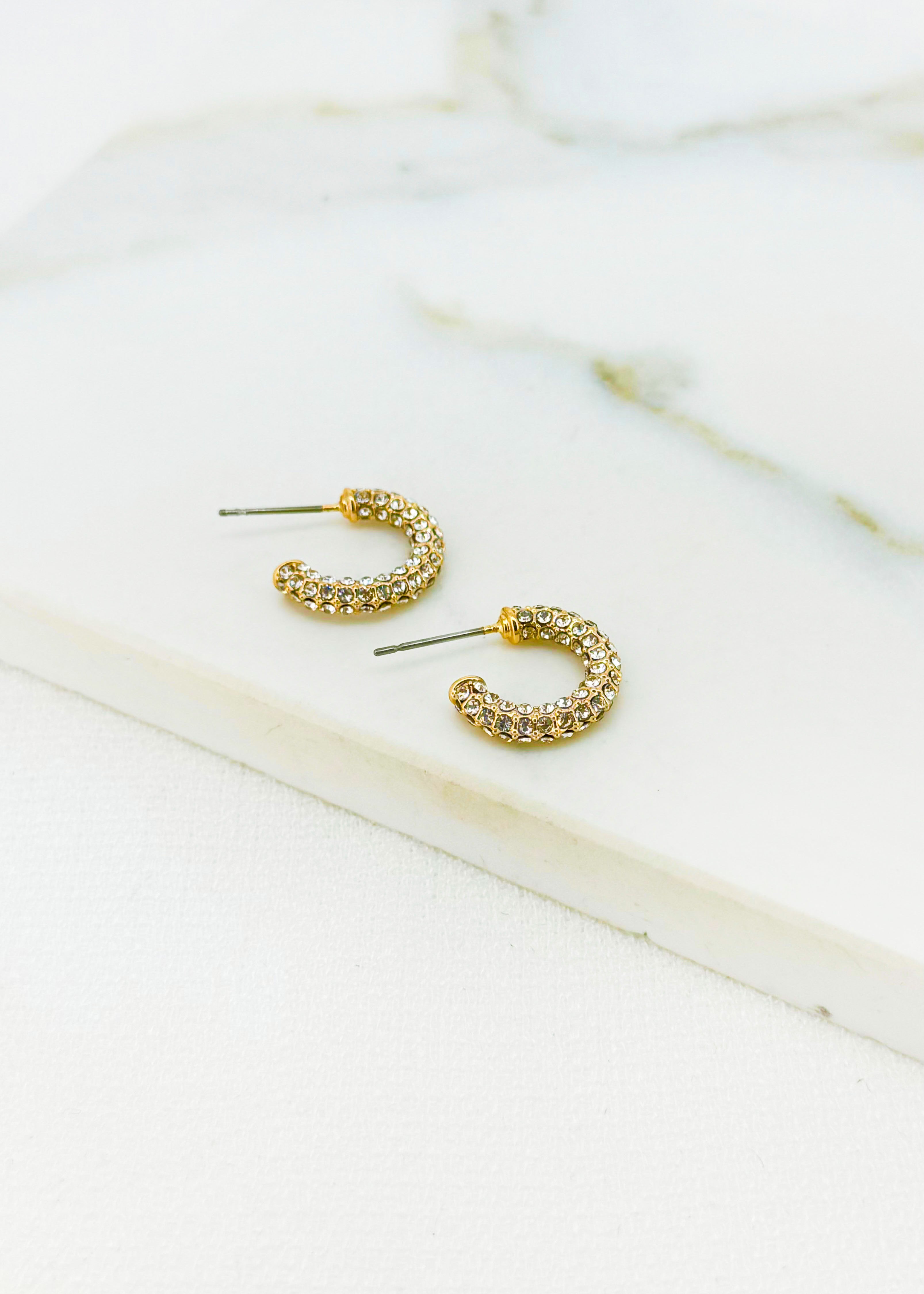Small Sparkle Hoop - Gold