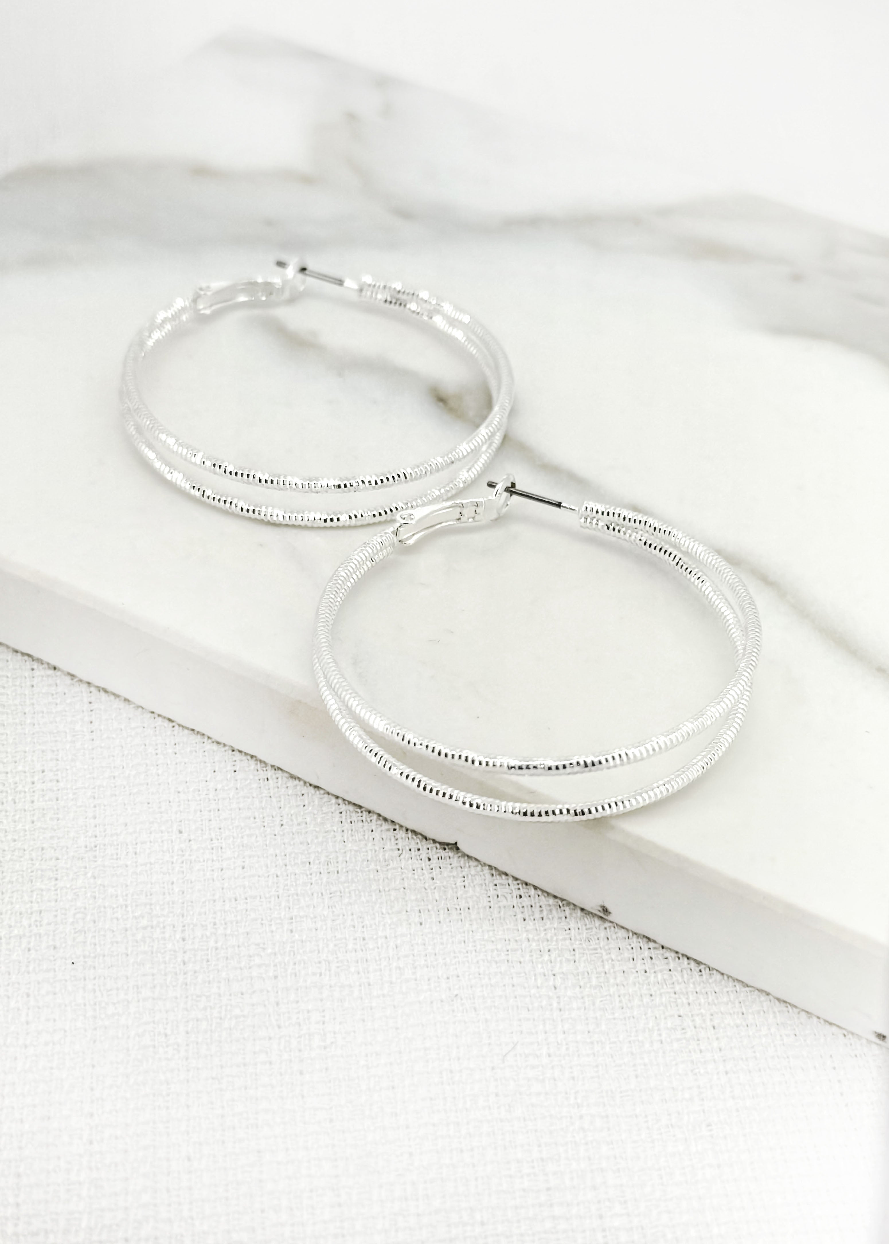 Earrings - Silver Hoops