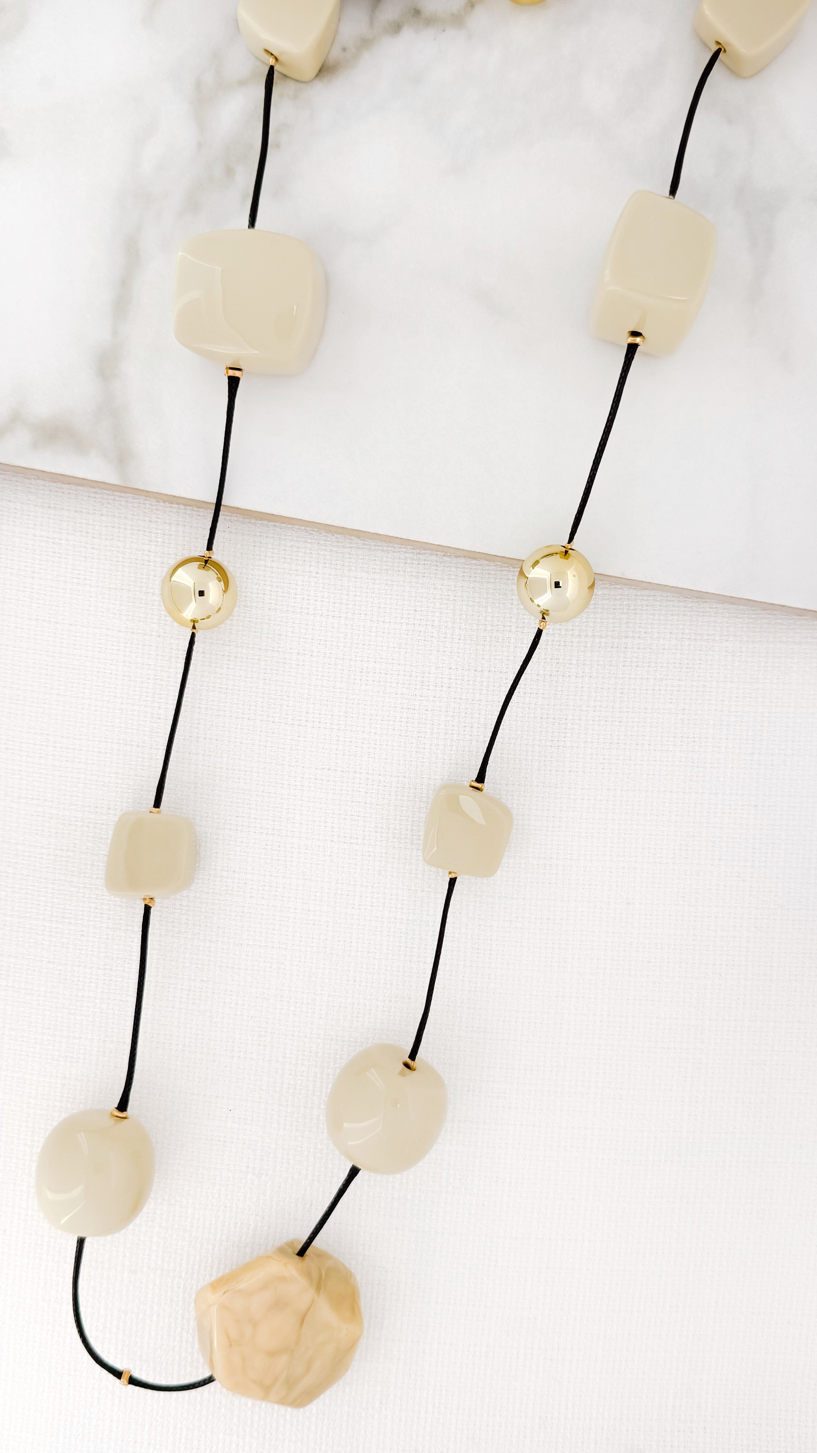 Long Necklace - Cream