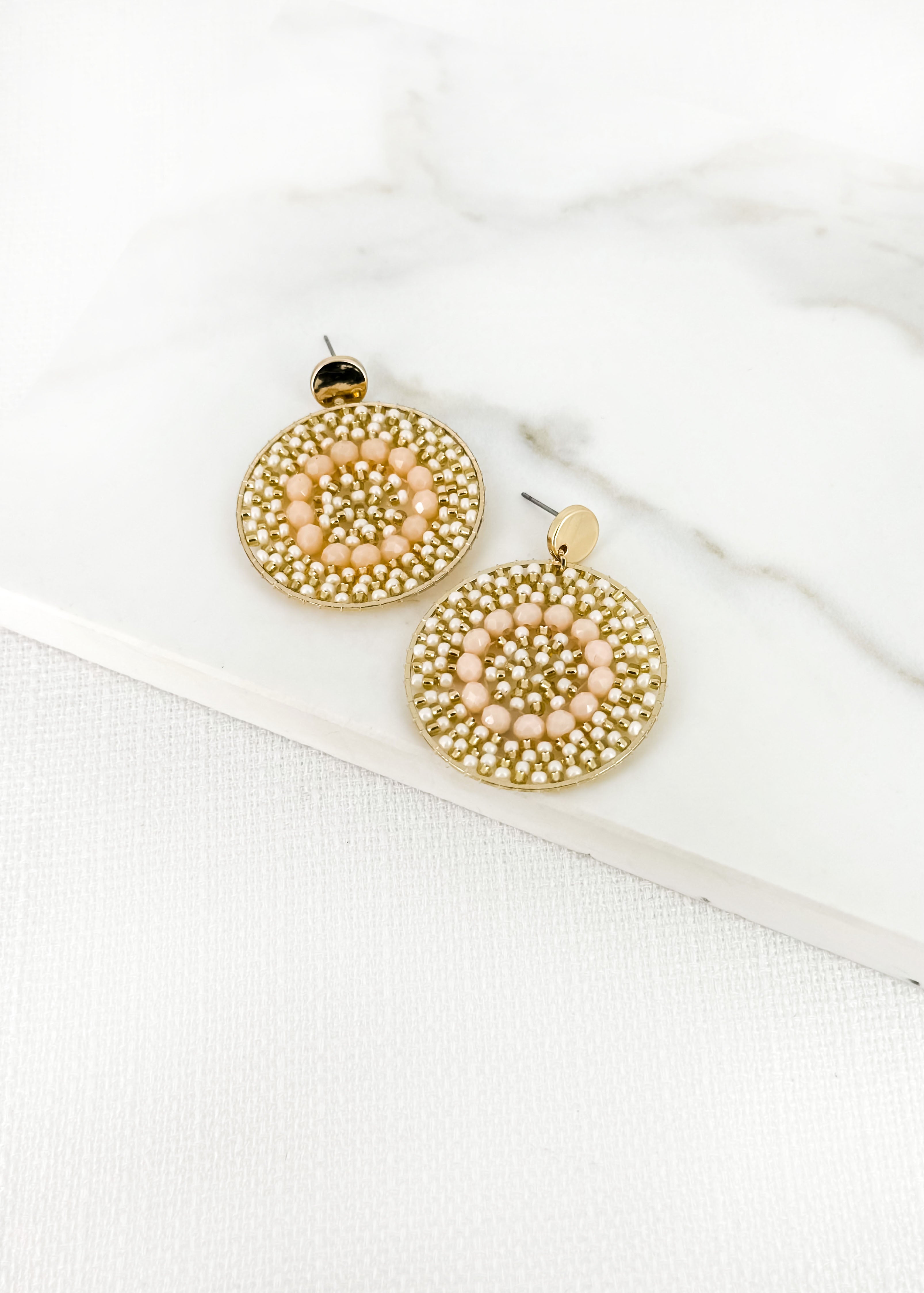 Earrings - Gold/Cream