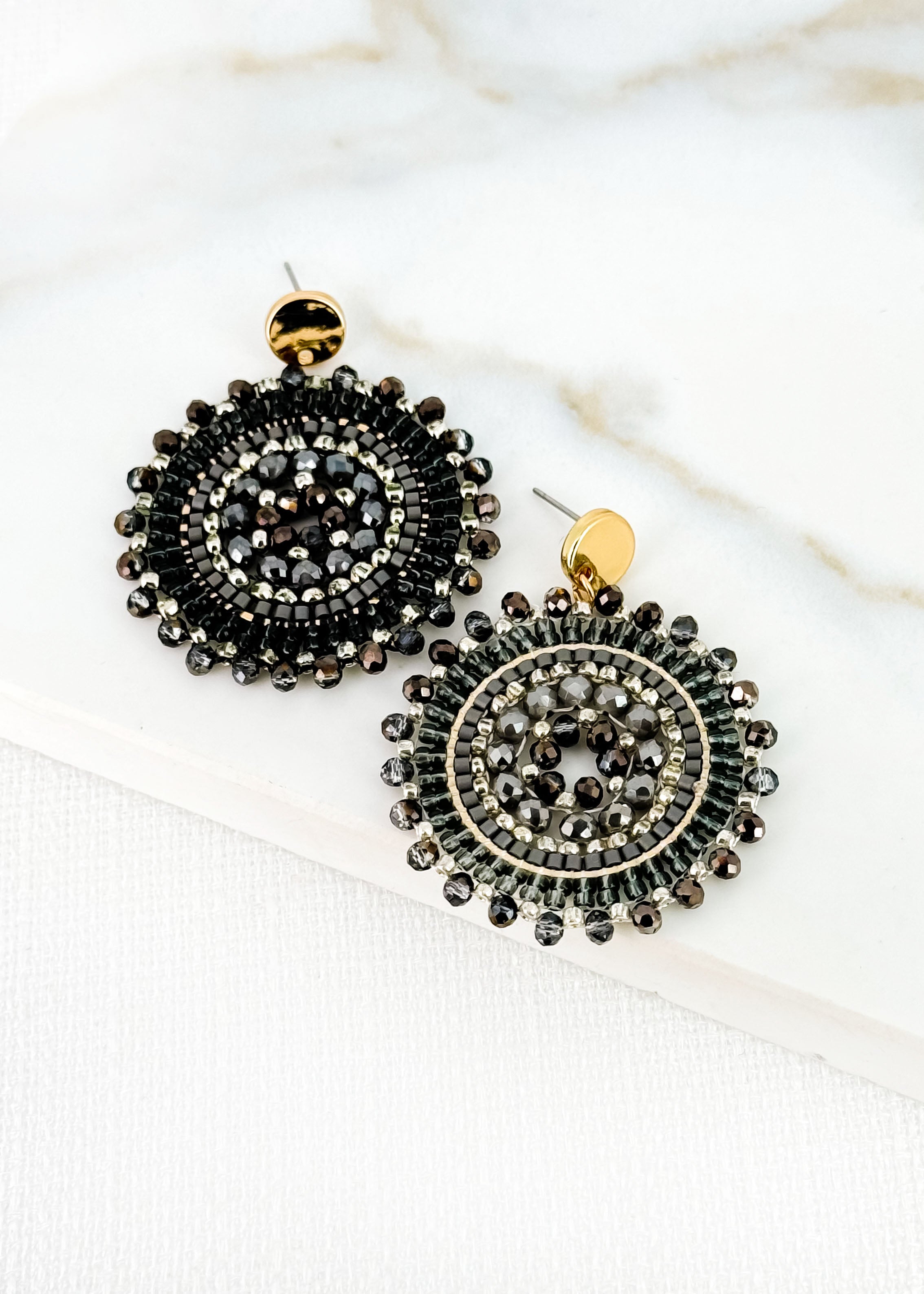 Earrings -Gold/Grey
