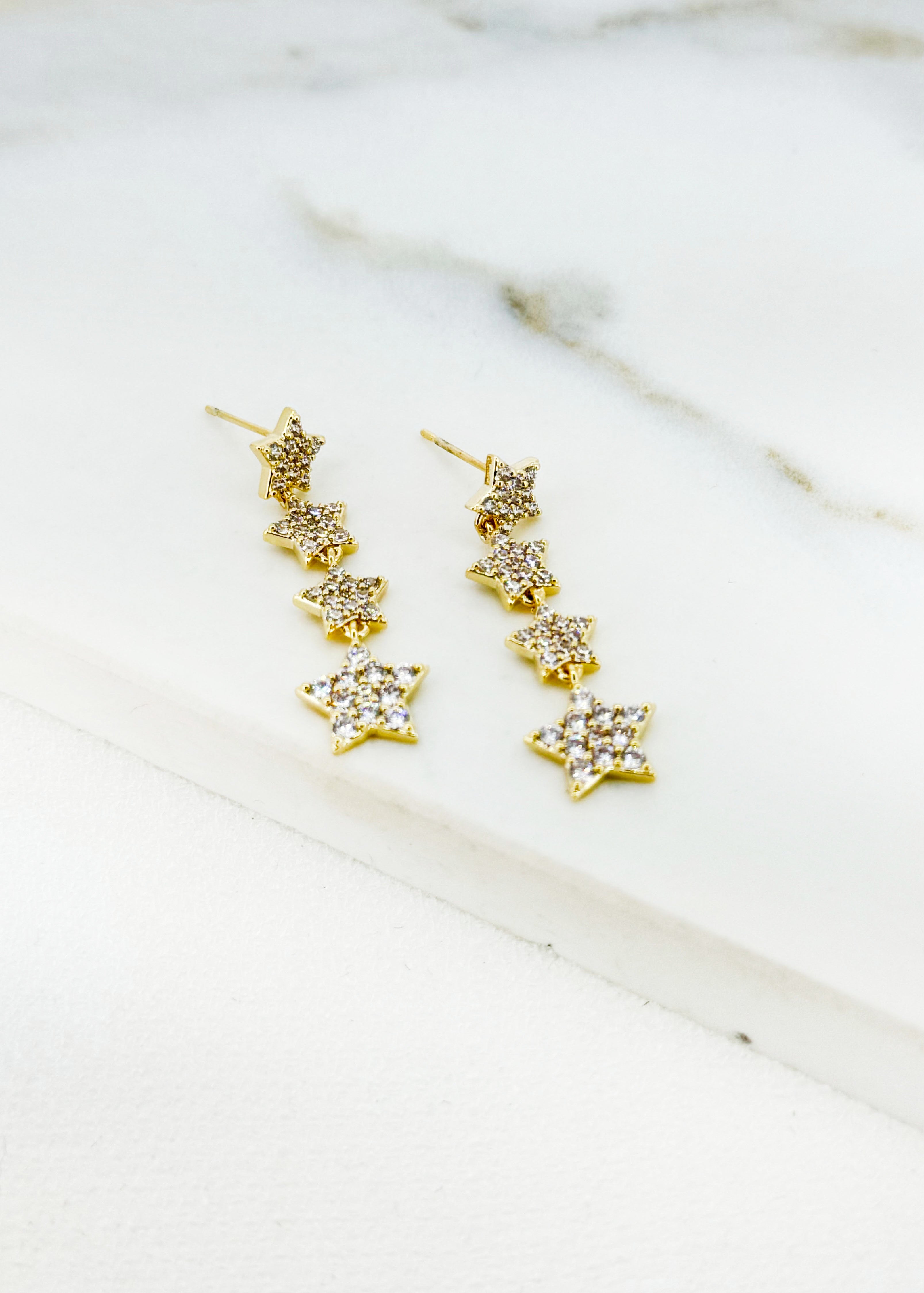 Multi Star Earrings - Gold