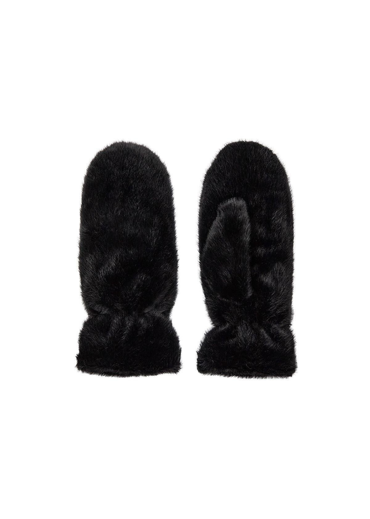 Vendla Faux Fur Mittens - Black