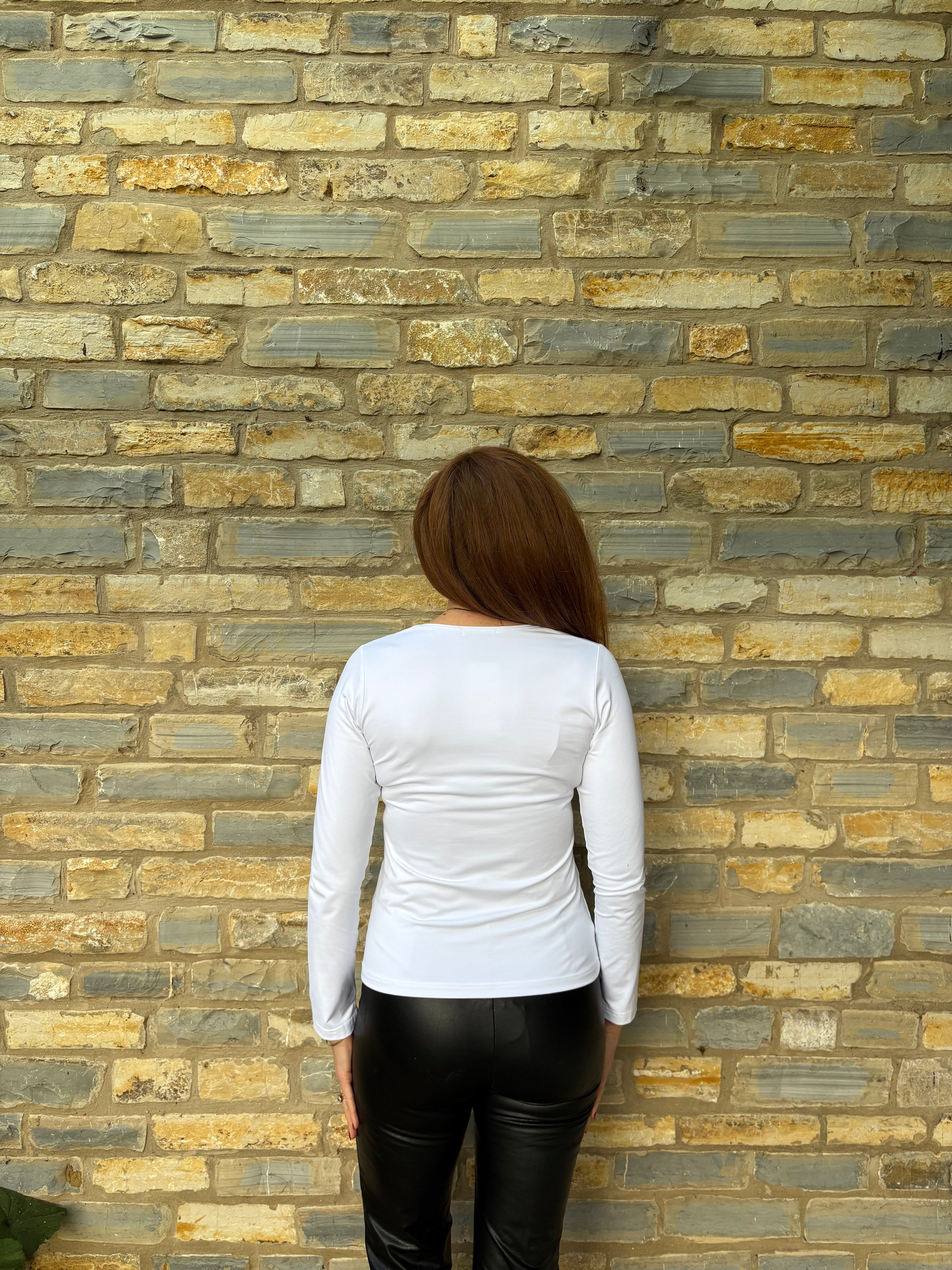 Paula Long Sleeve Top - White