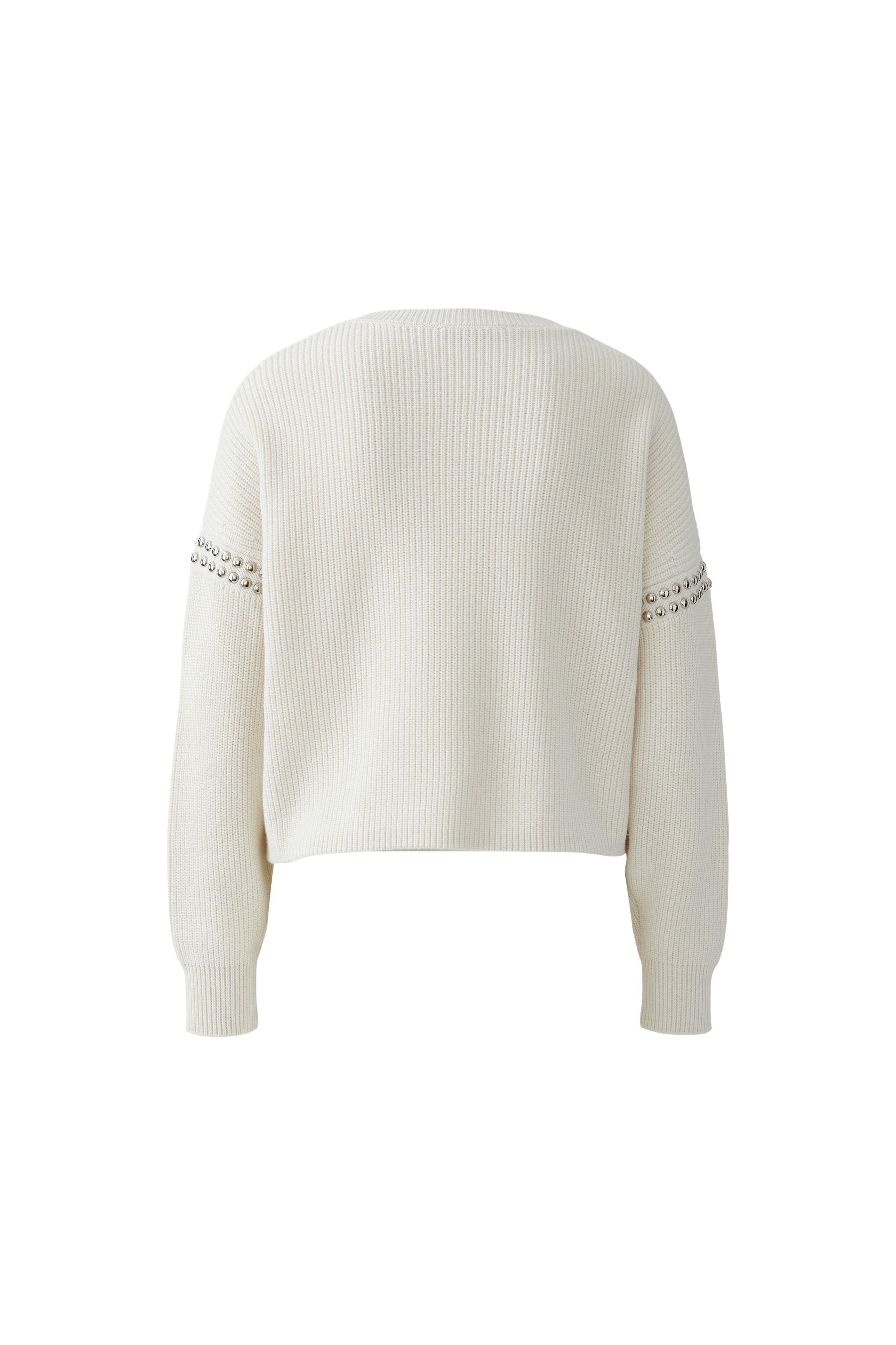 Studded Rib Knit Jumper - Cream