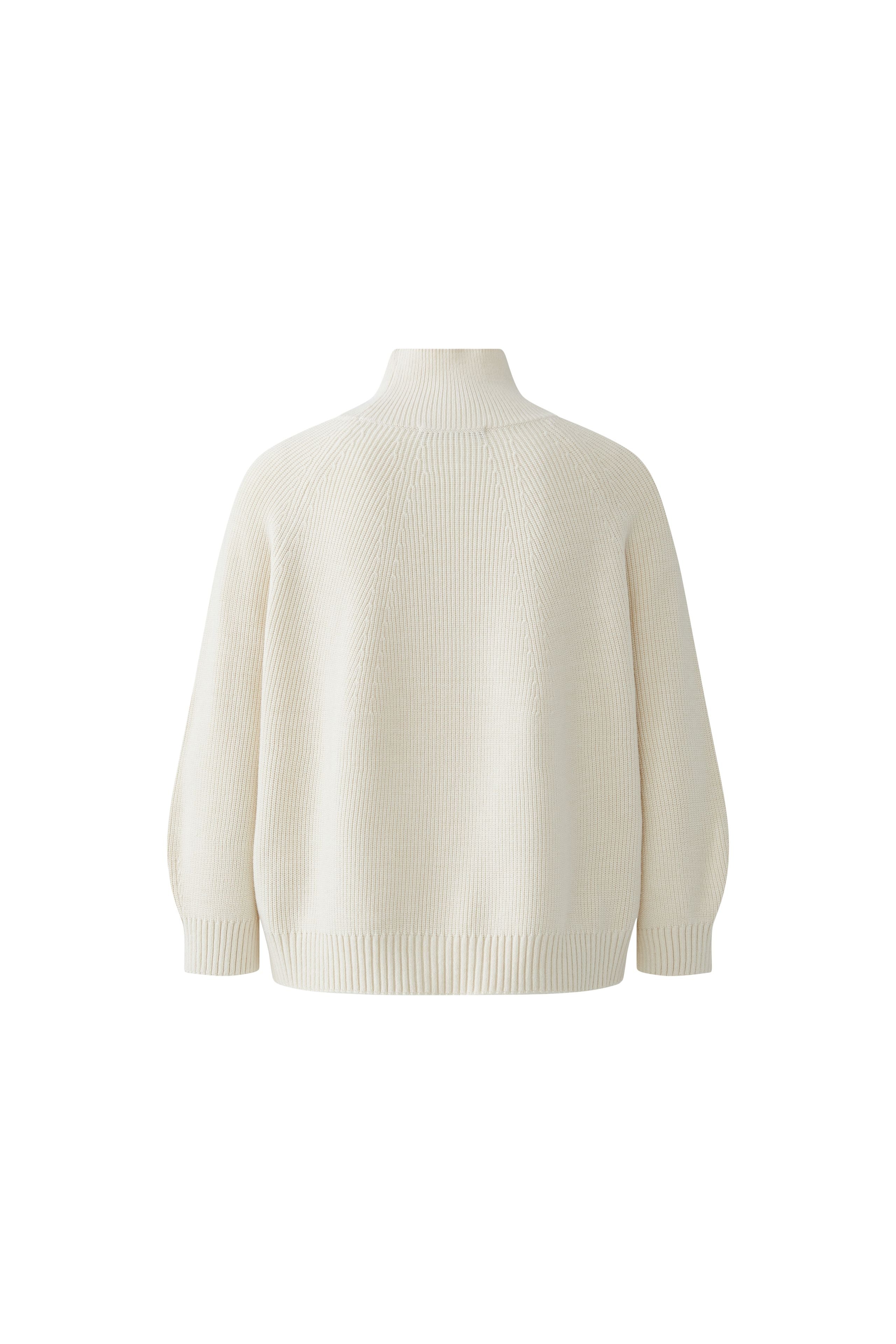 High Neck Ribbed Jumper - Off White