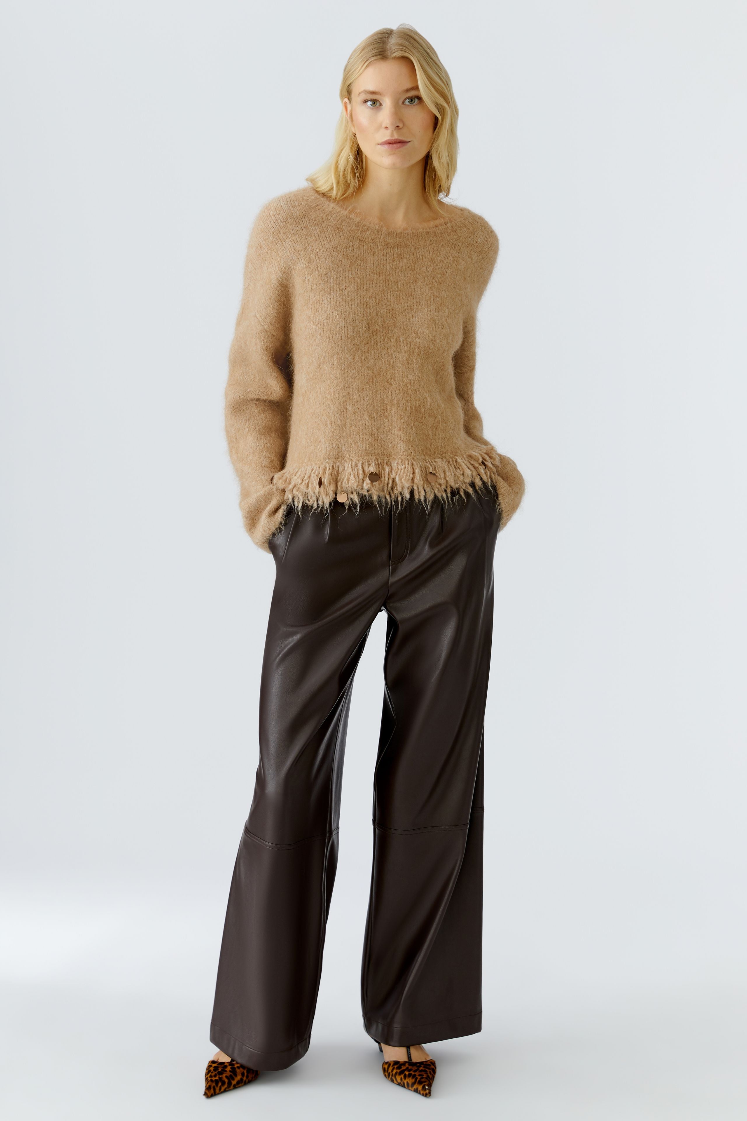 Mohair Sequin Jumper - Latte