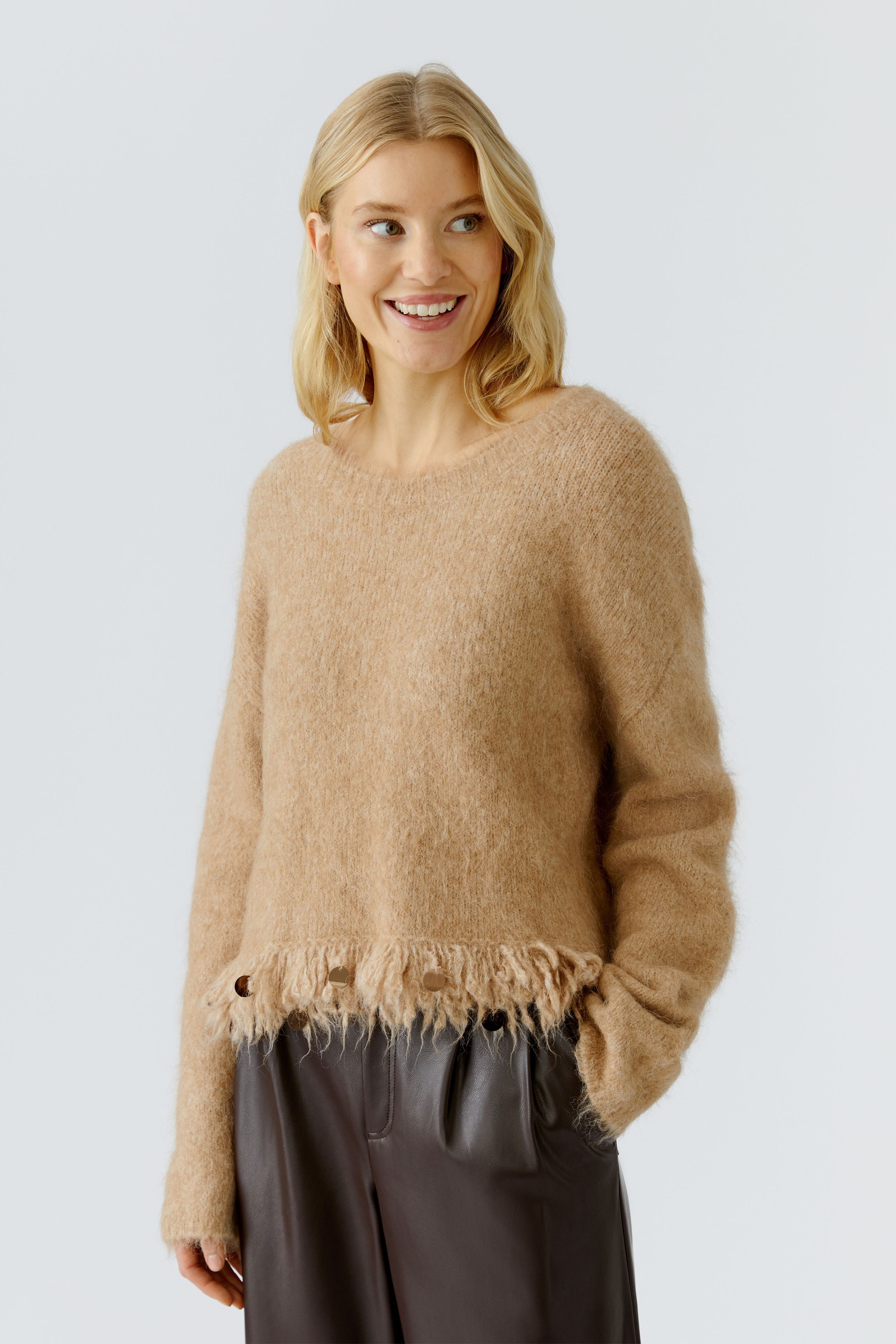 Mohair Sequin Jumper - Latte