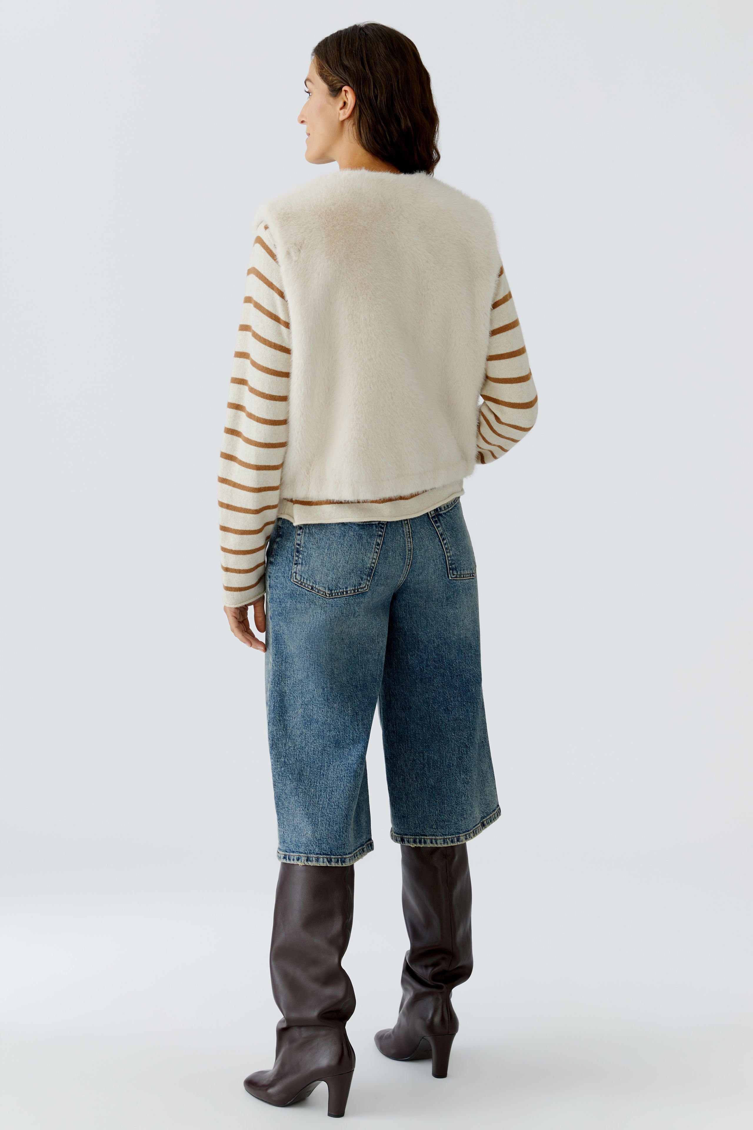 Faux Fur Waistcoat - Ecru