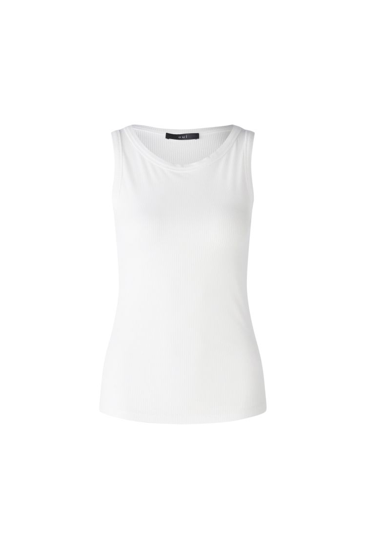 Ribbed Vest - White