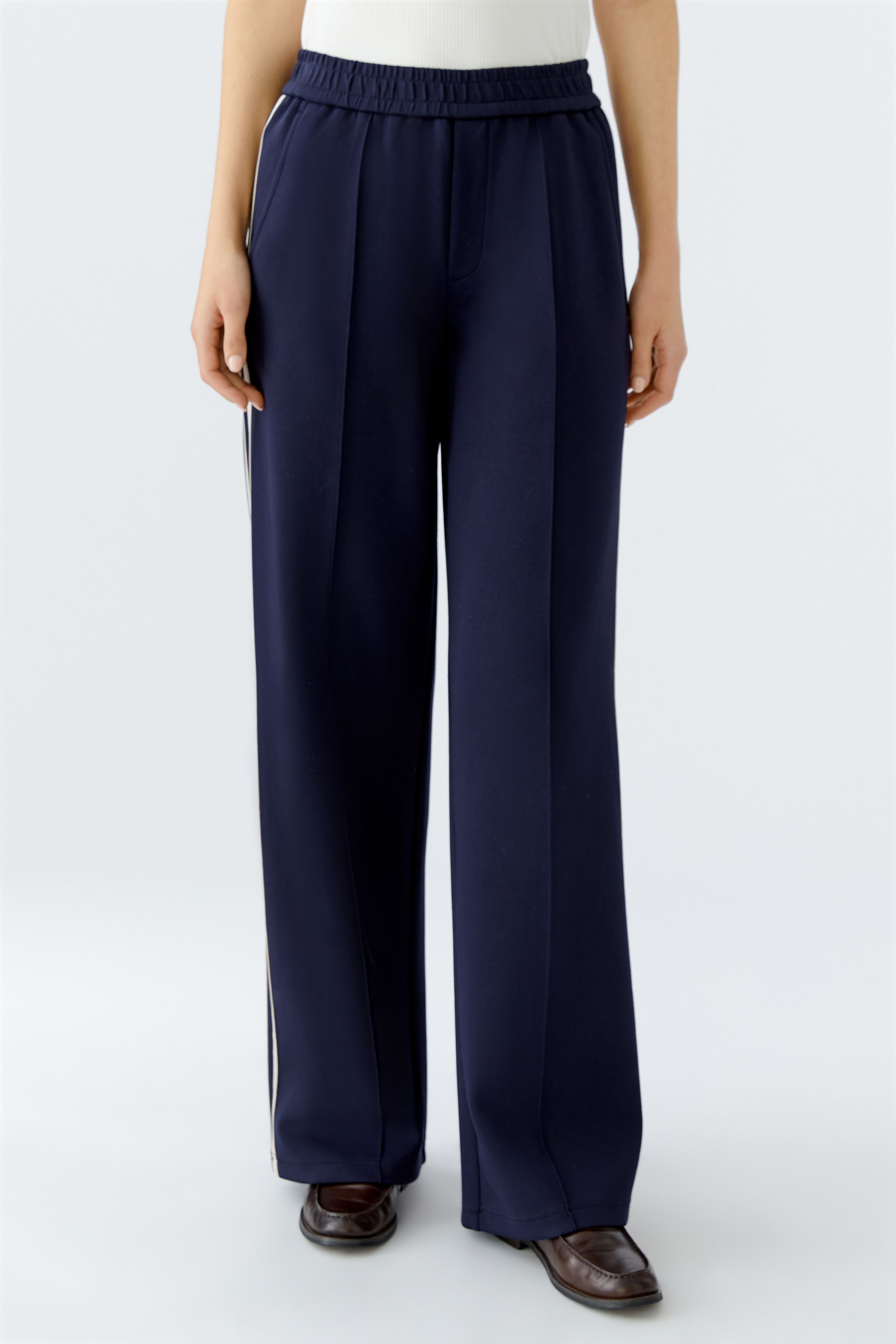 Side Stripe Jogger Trouser - Navy/Beige