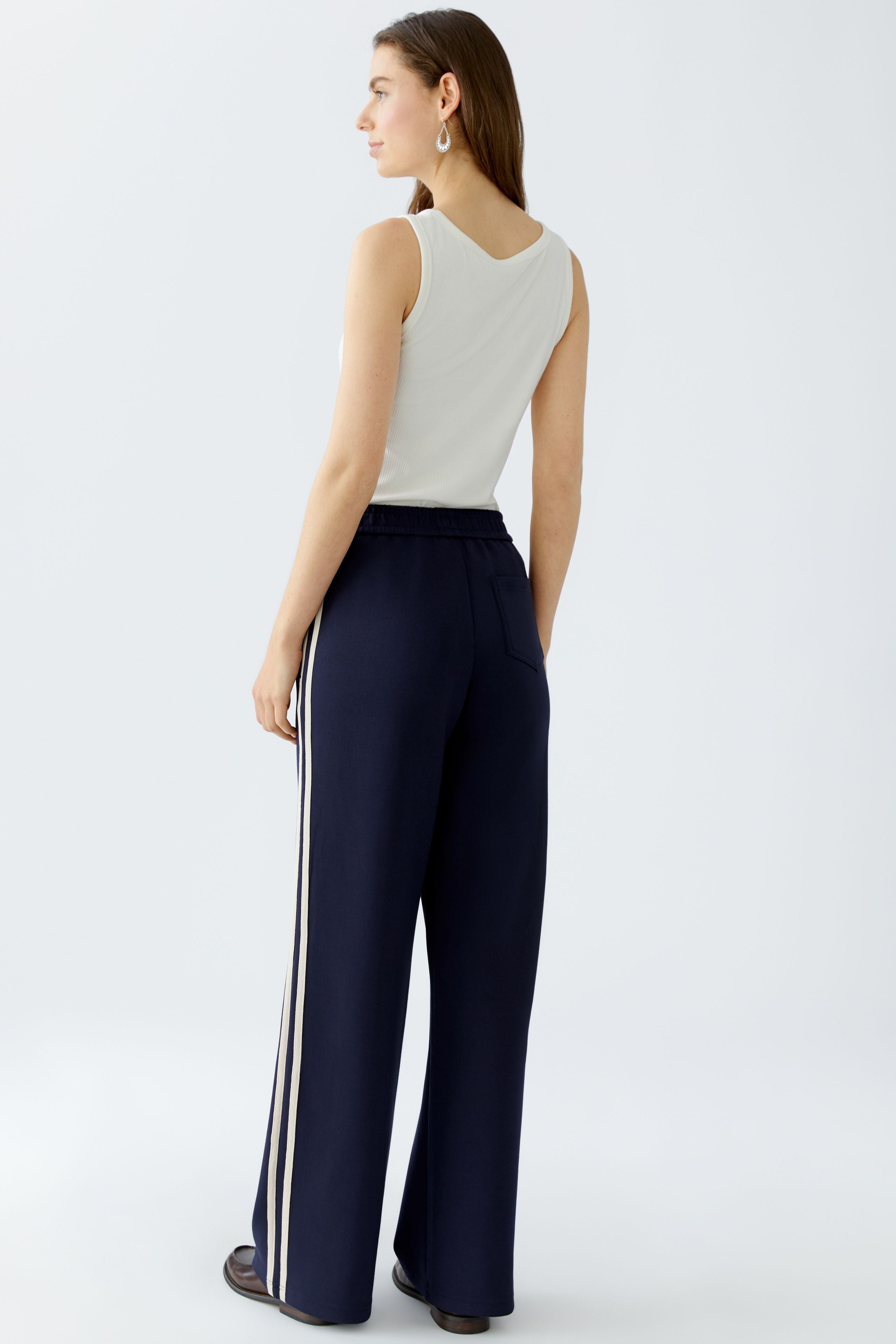 Side Stripe Jogger Trouser - Navy/Beige