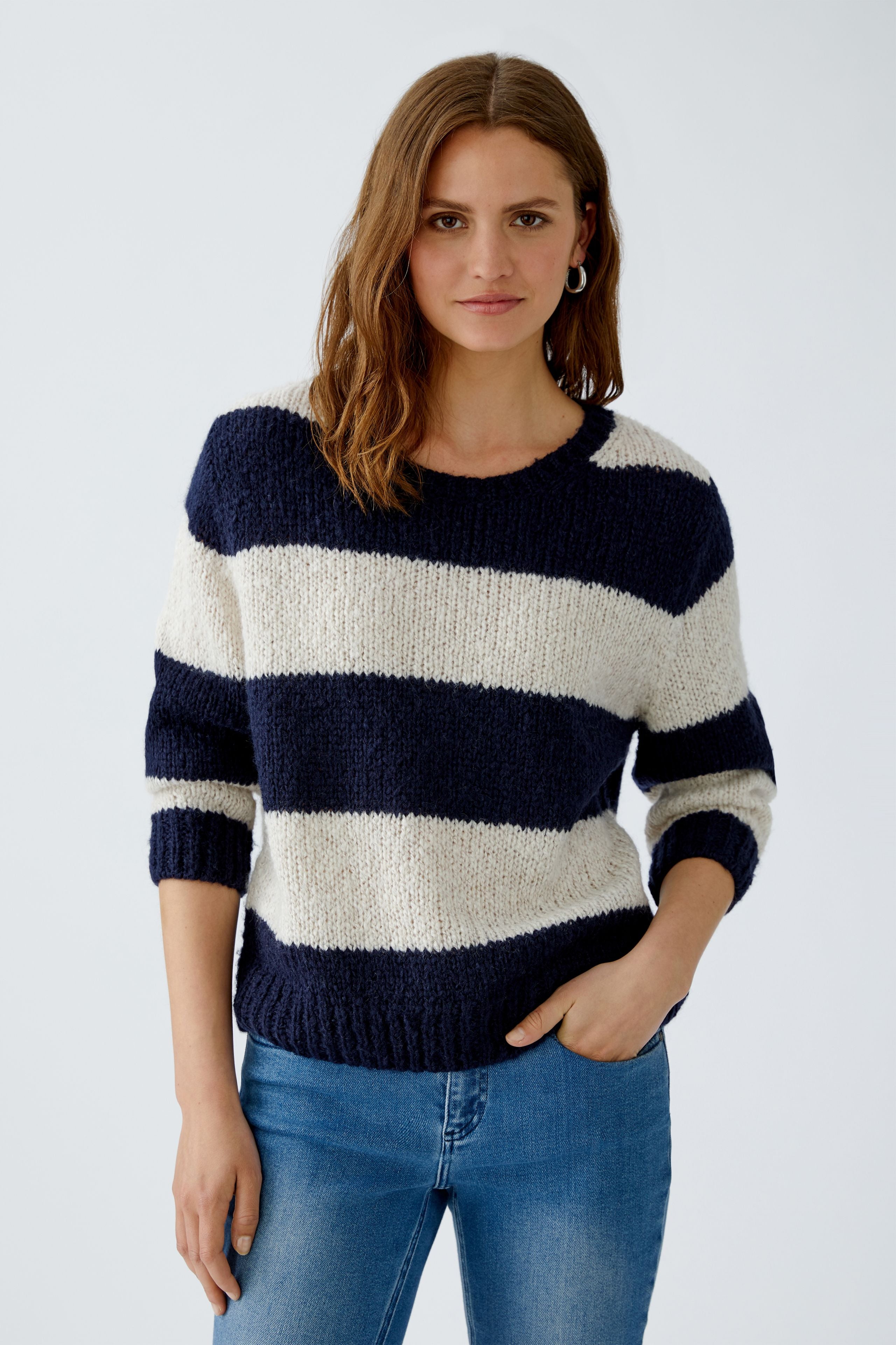 Esmy Stripe Jumper - Navy/Stone