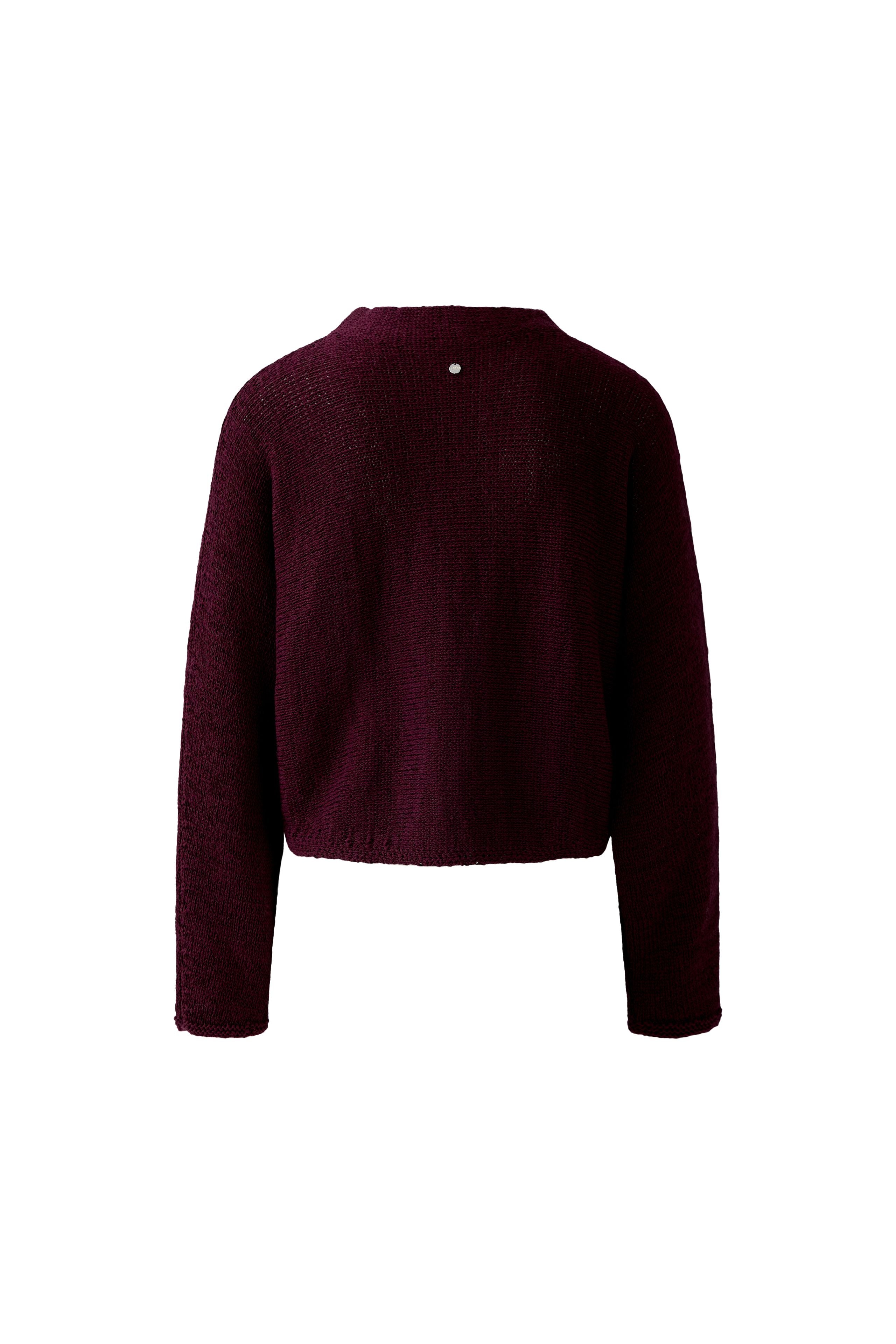 Front Piping Round Neck Jumper - Berry