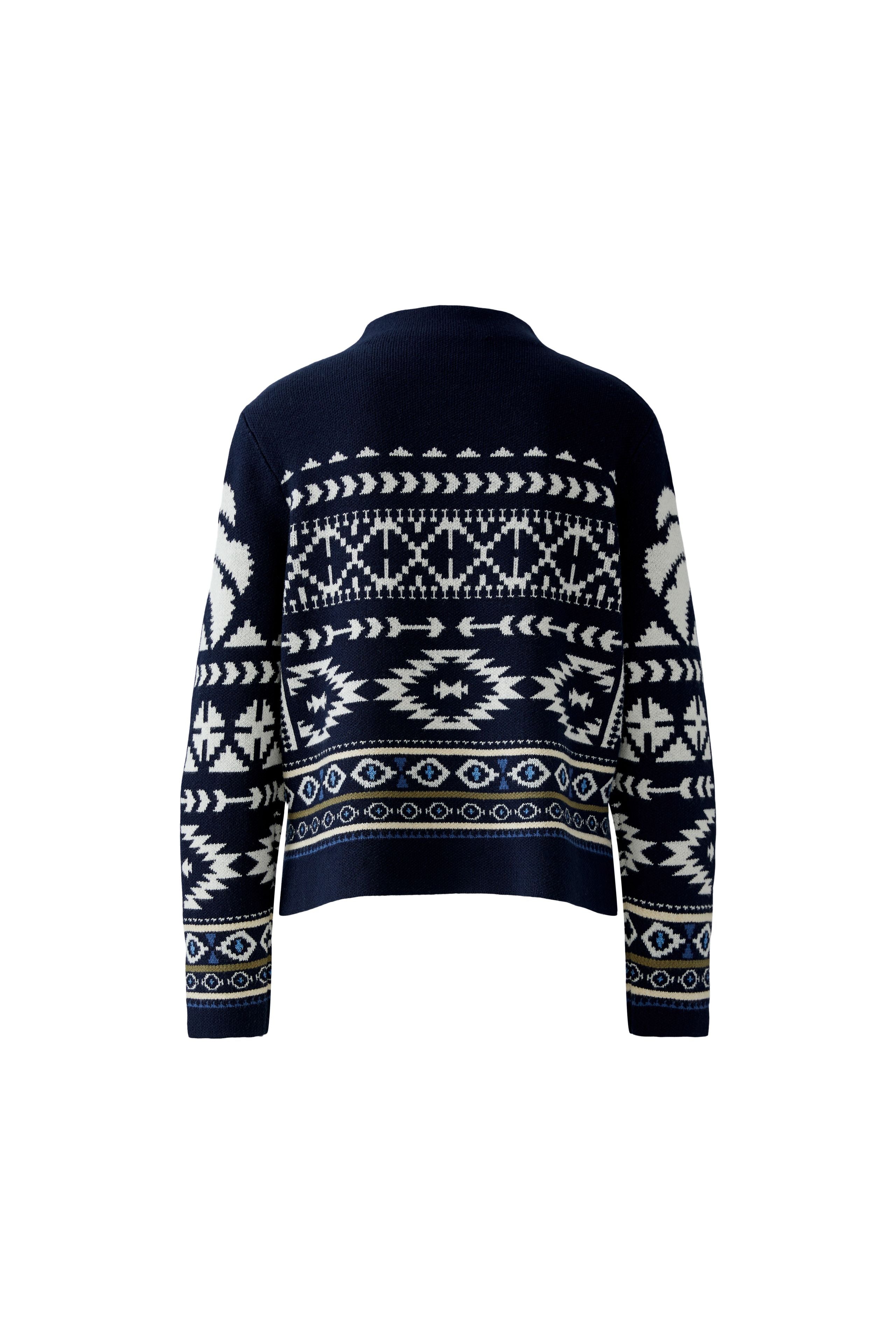 Jacquard Knit Jumper - Dark Blue/White