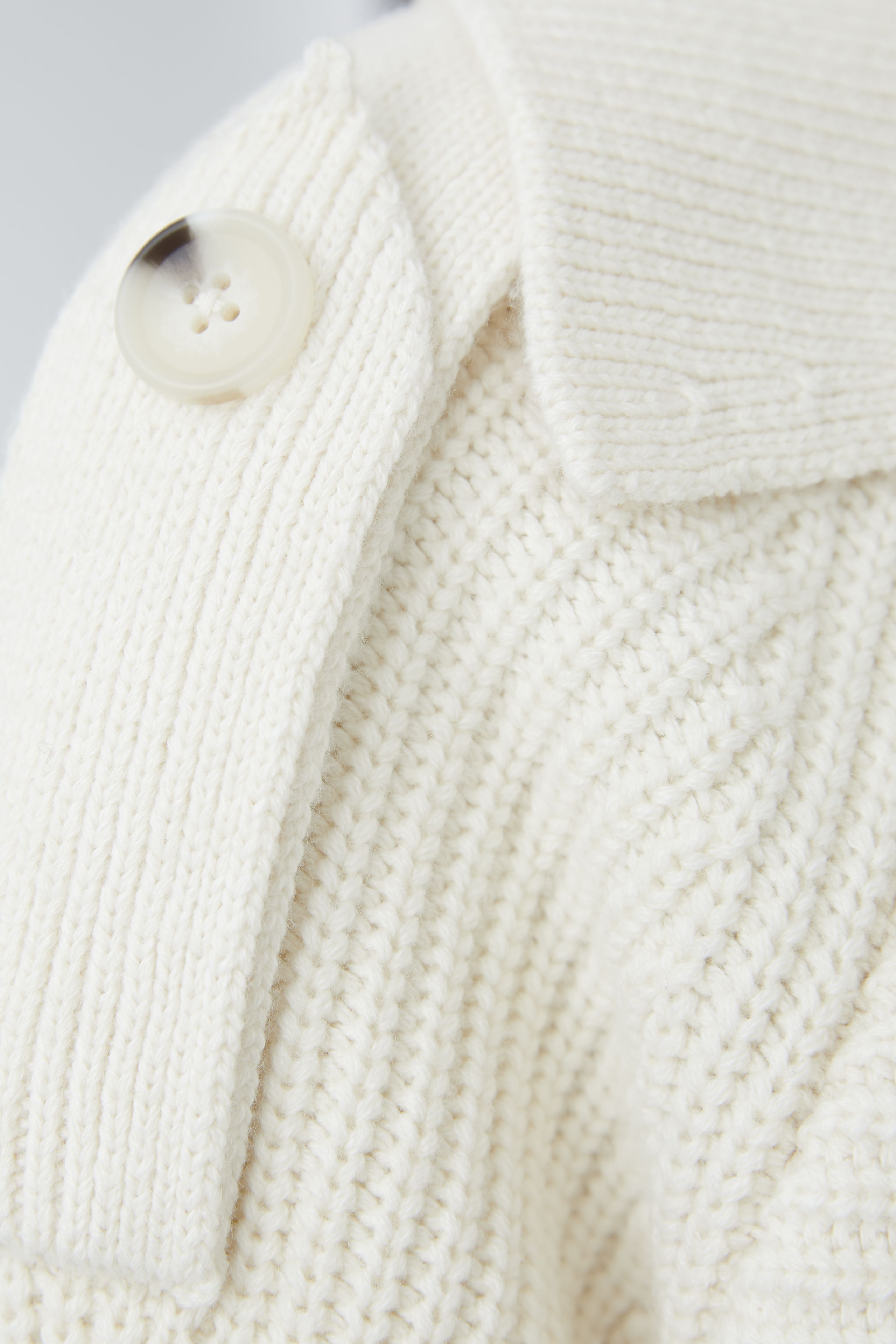 Double Breasted Trench Cardigan - Cream
