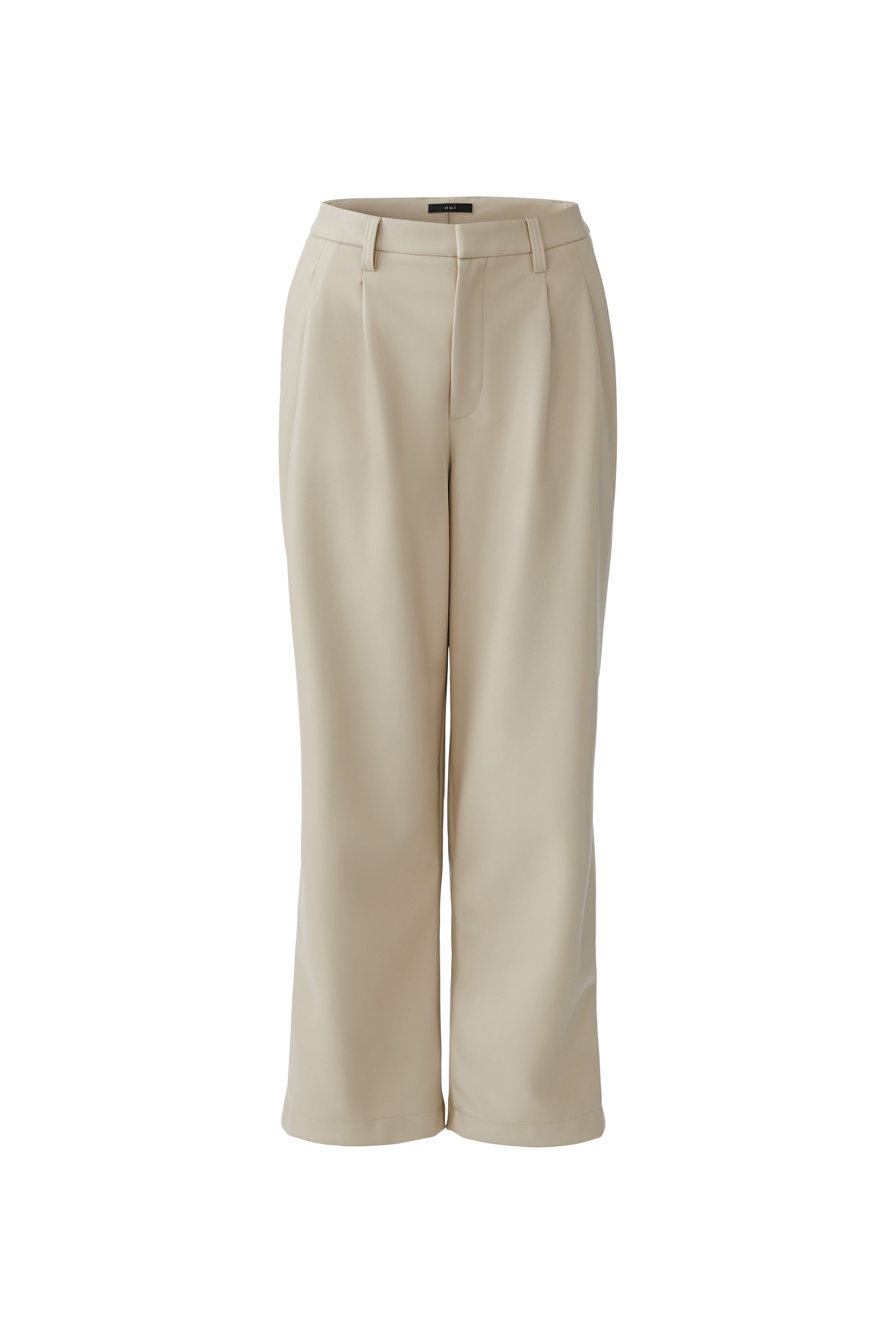 Pleated Wide Leg Trousers - Stone