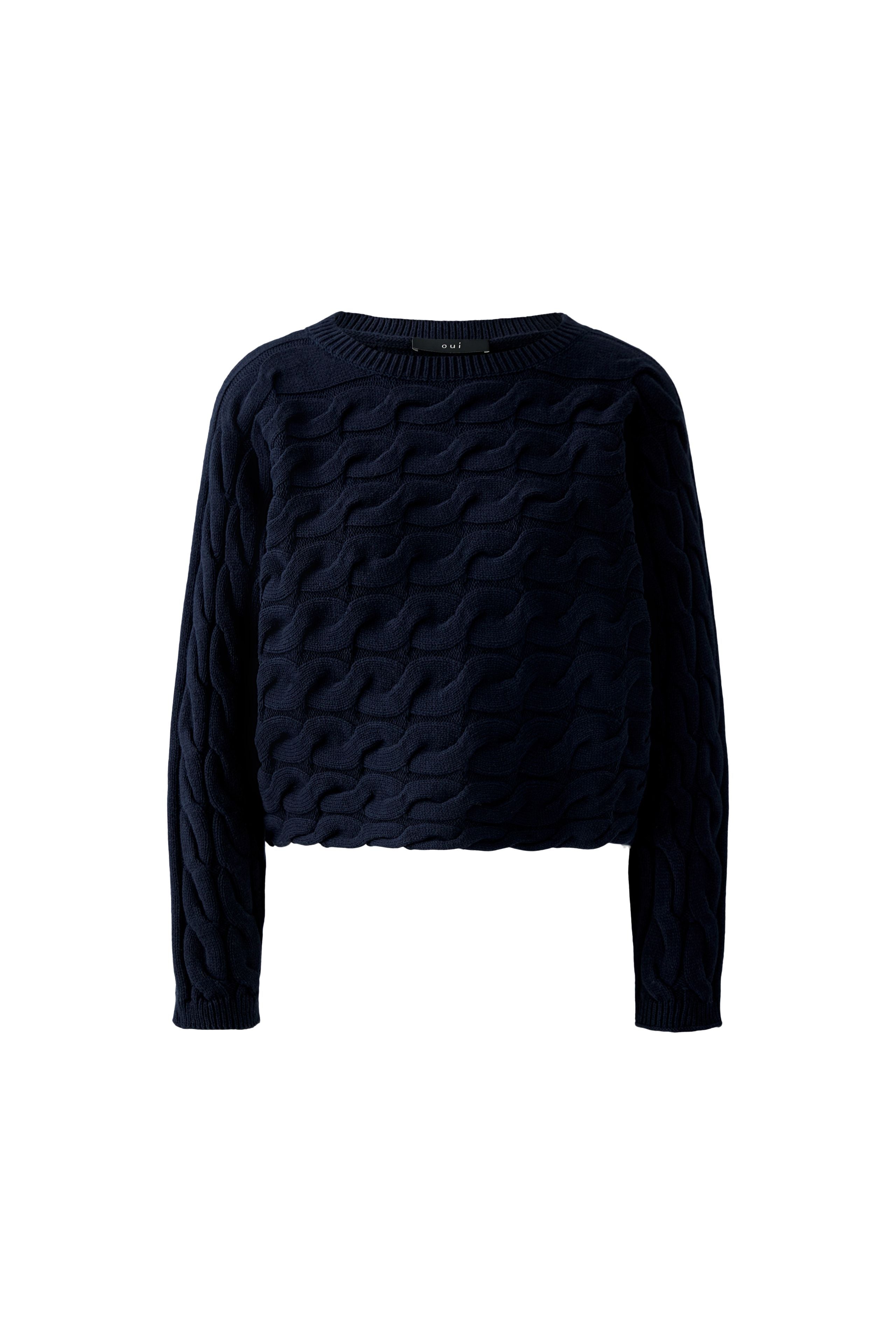 Sirah Cable Knit Jumper - Dark Blue