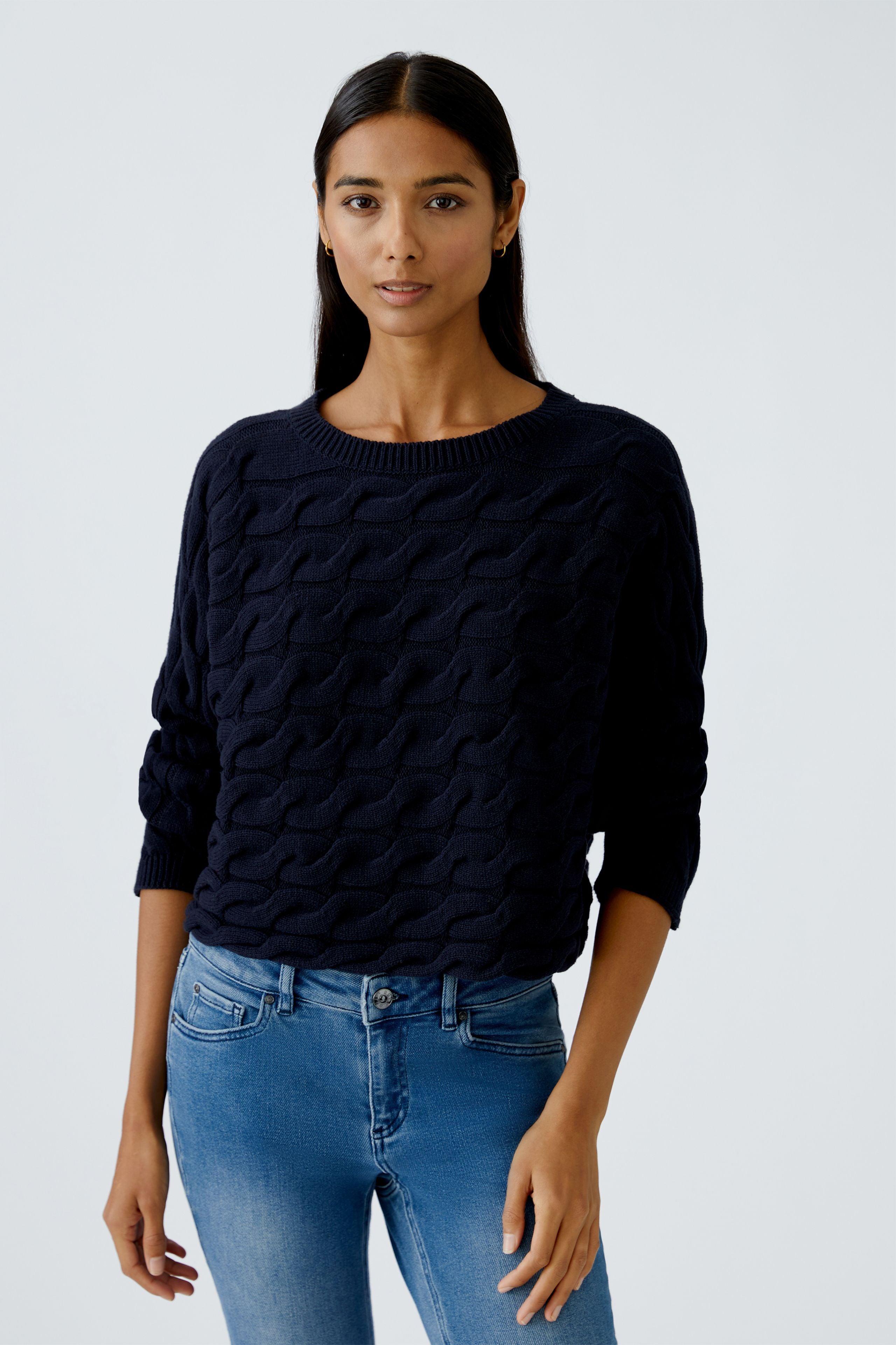 Sirah Cable Knit Jumper - Dark Blue