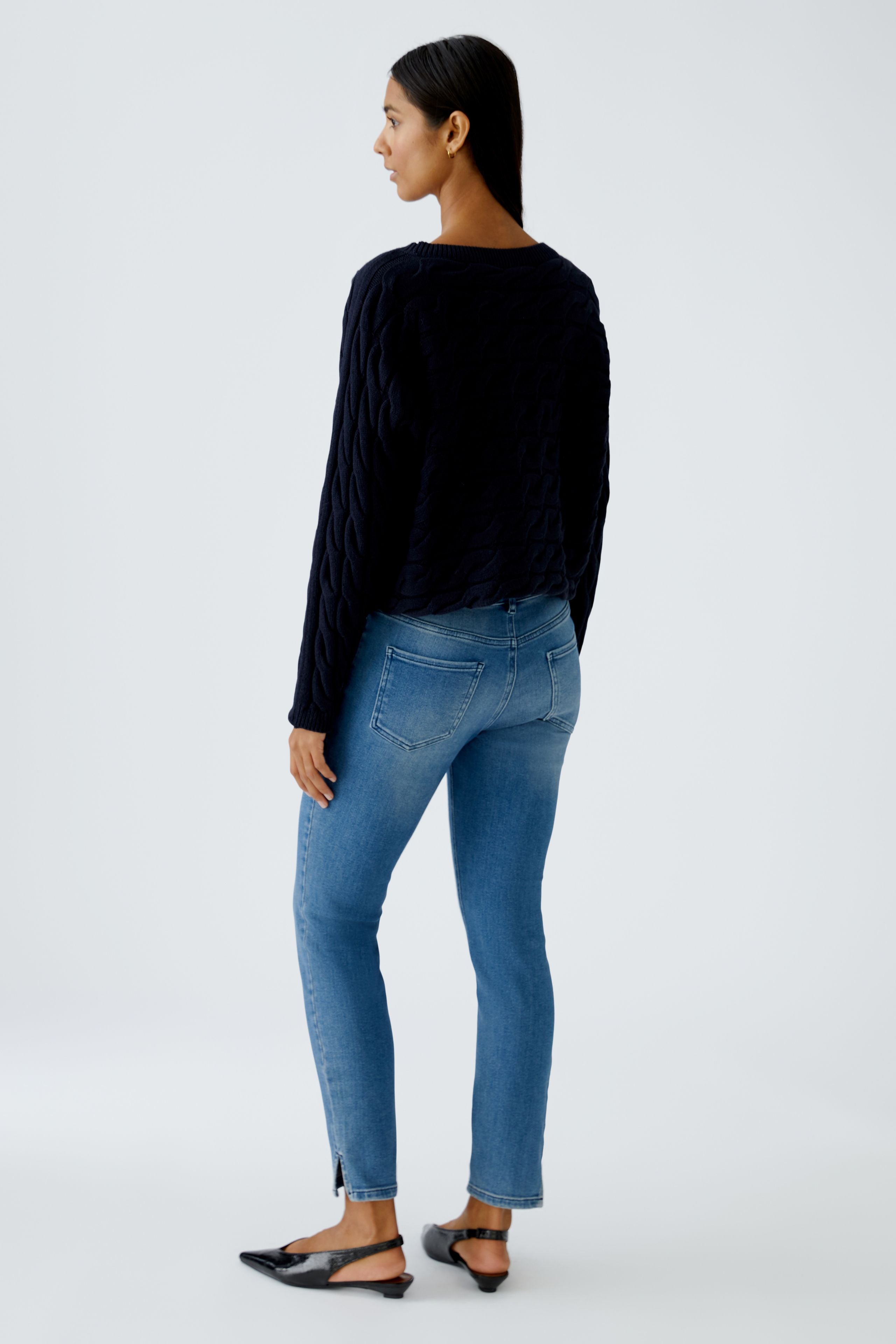 Sirah Cable Knit Jumper - Dark Blue