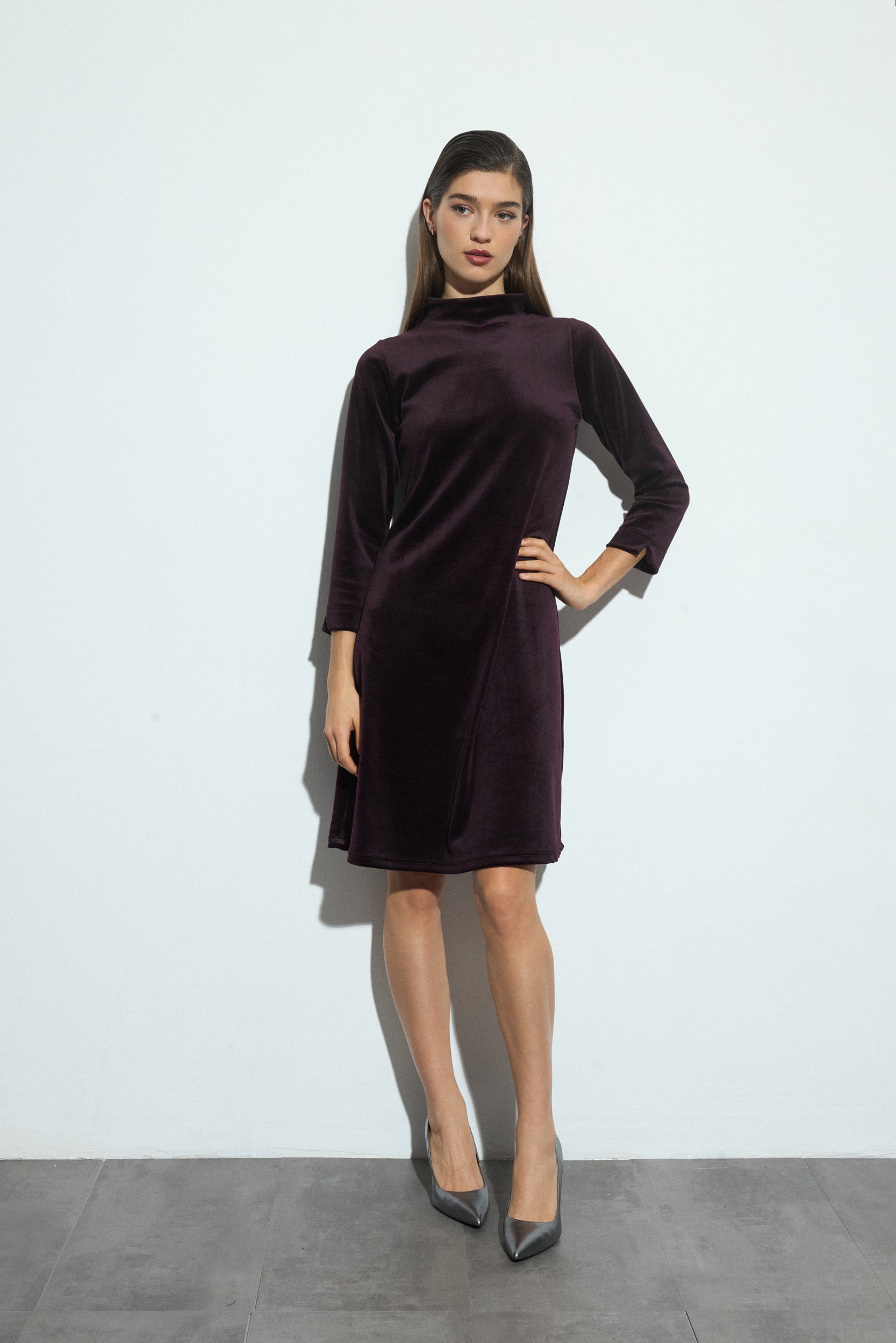Bigerra Velvet Dress - Plum