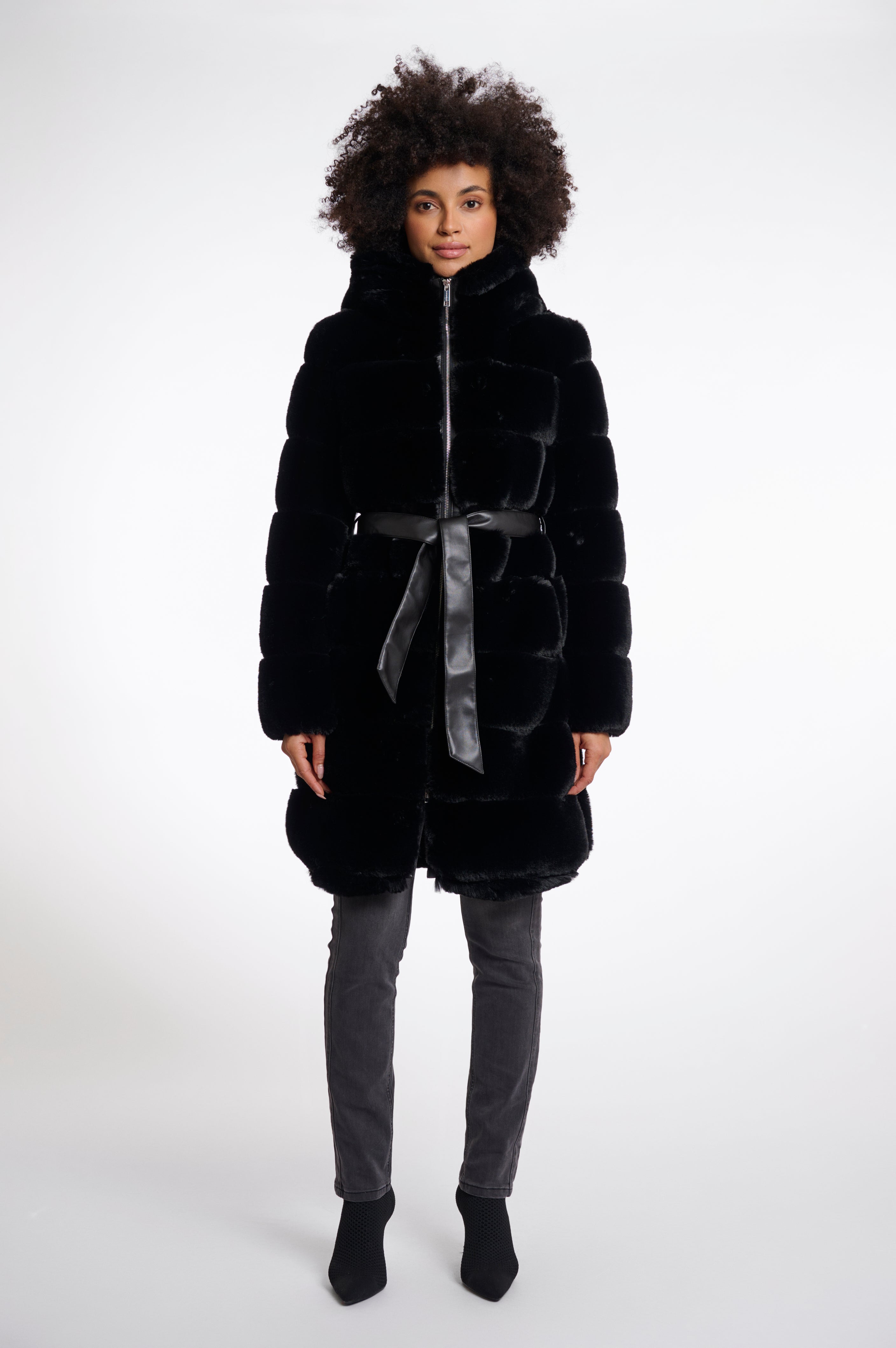 Bridget Faux Fur Coat - Black