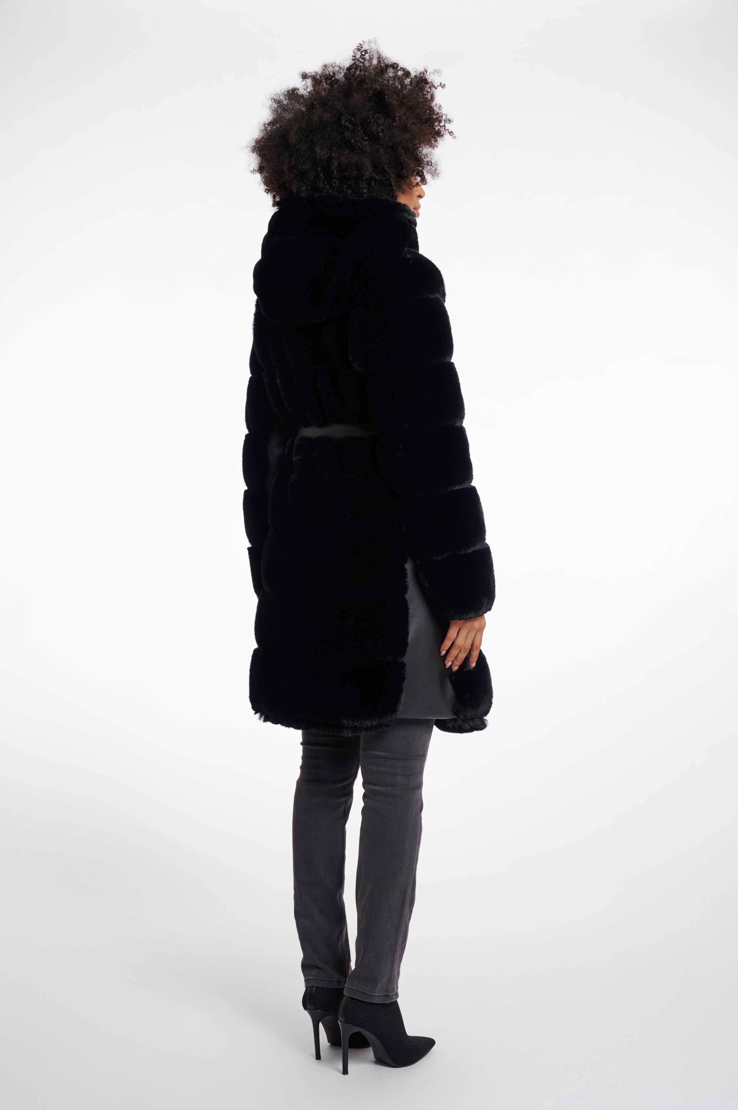 Bridget Faux Fur Coat - Black
