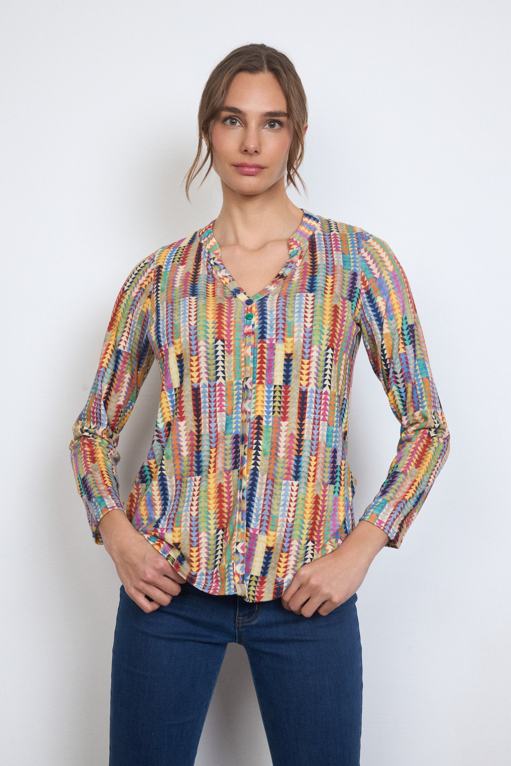 Caria Long Sleeved Top - Multi