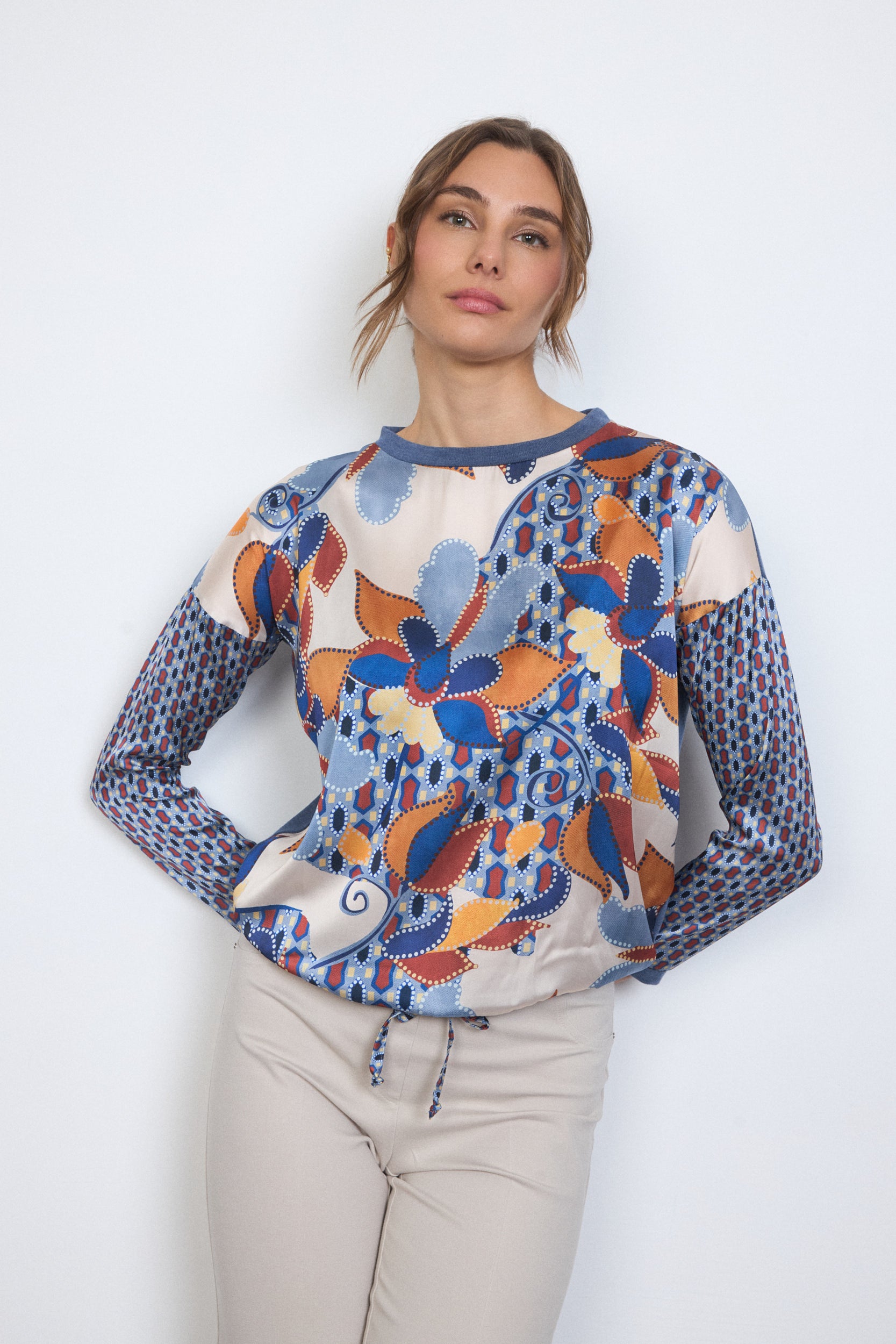 Carolina Satin Front Top - Multi