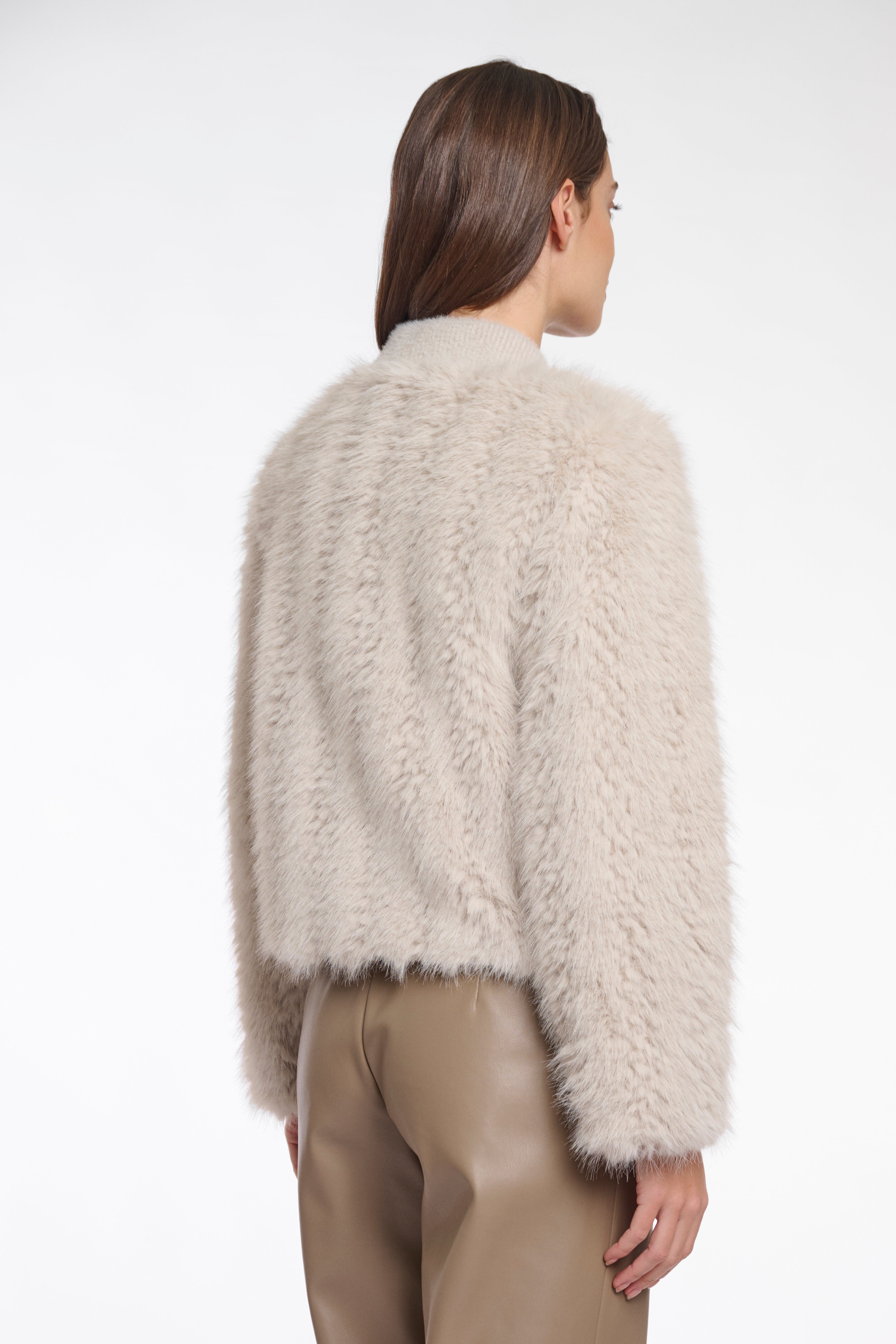 Chaimae Faux Fur Cardigan - Birch