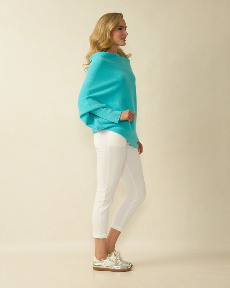 Poncho Jumper - Turquoise