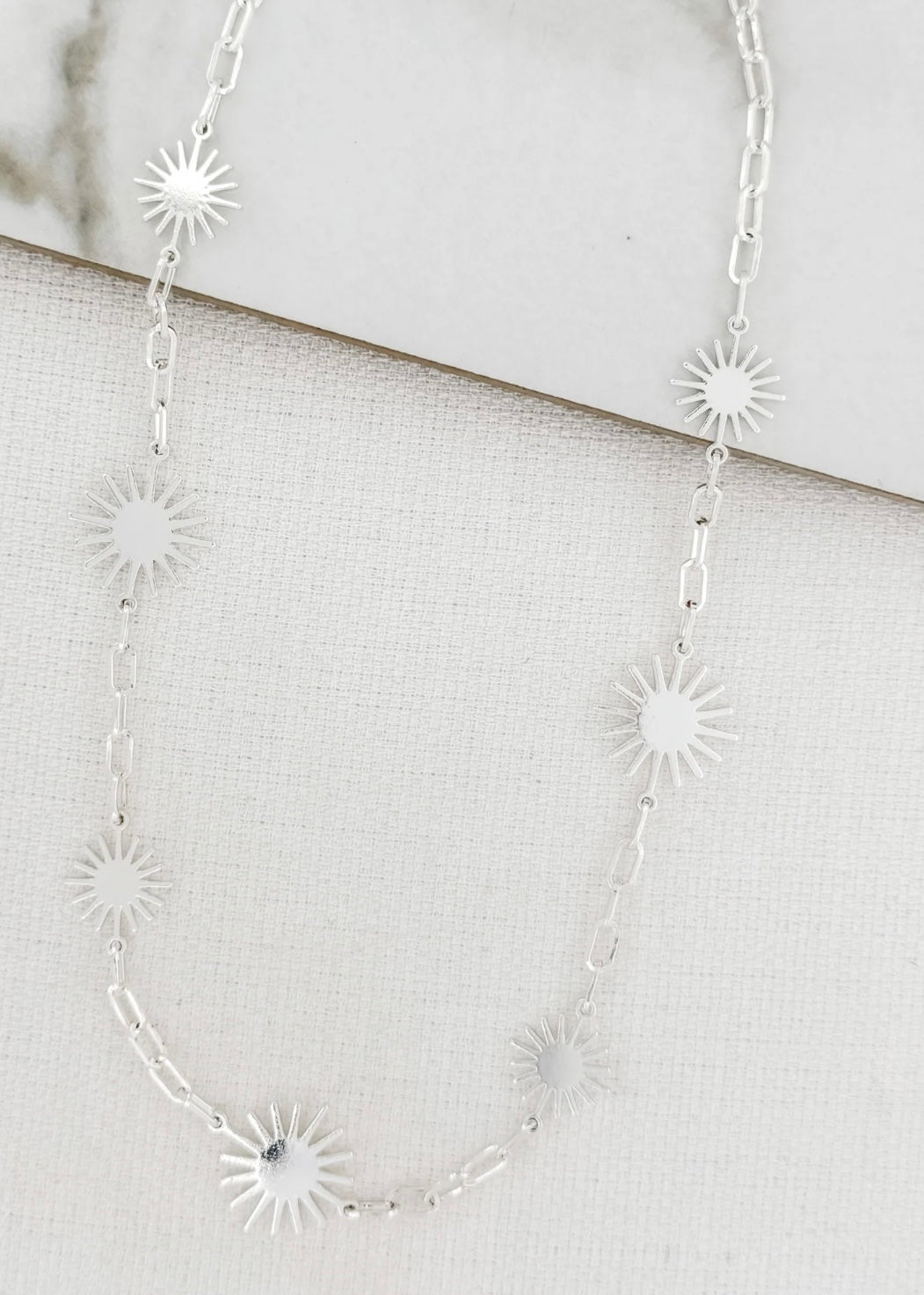 Short Starburst Necklace - Silver