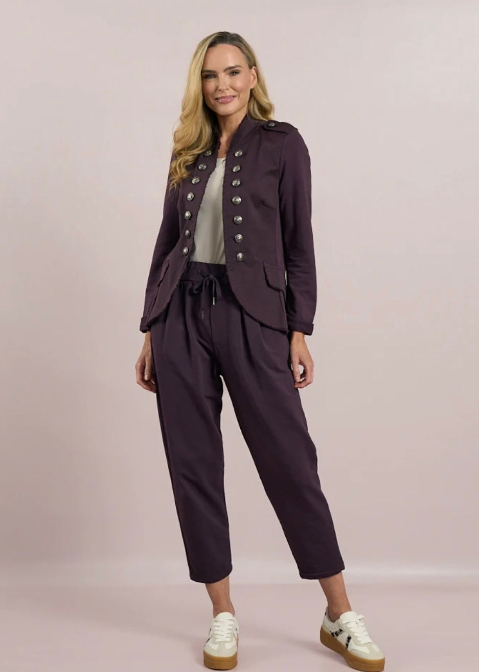 Barrel Leg Jogger - Mulberry