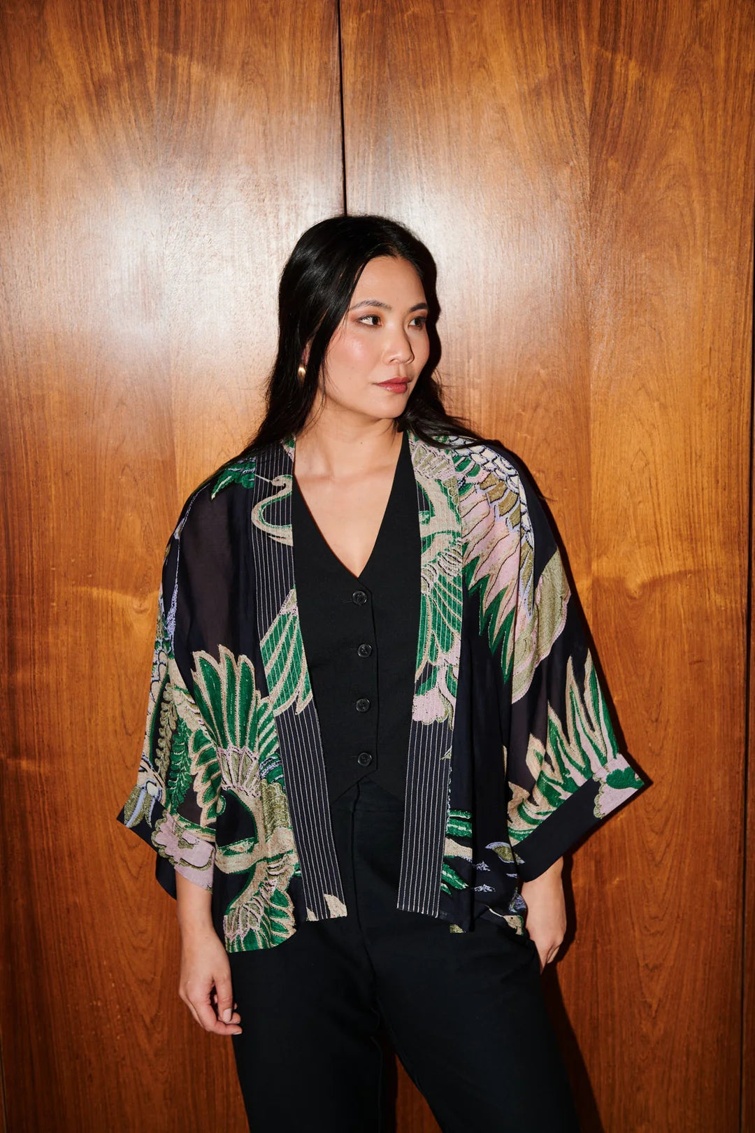 Crane Emerald Kimono - Multi