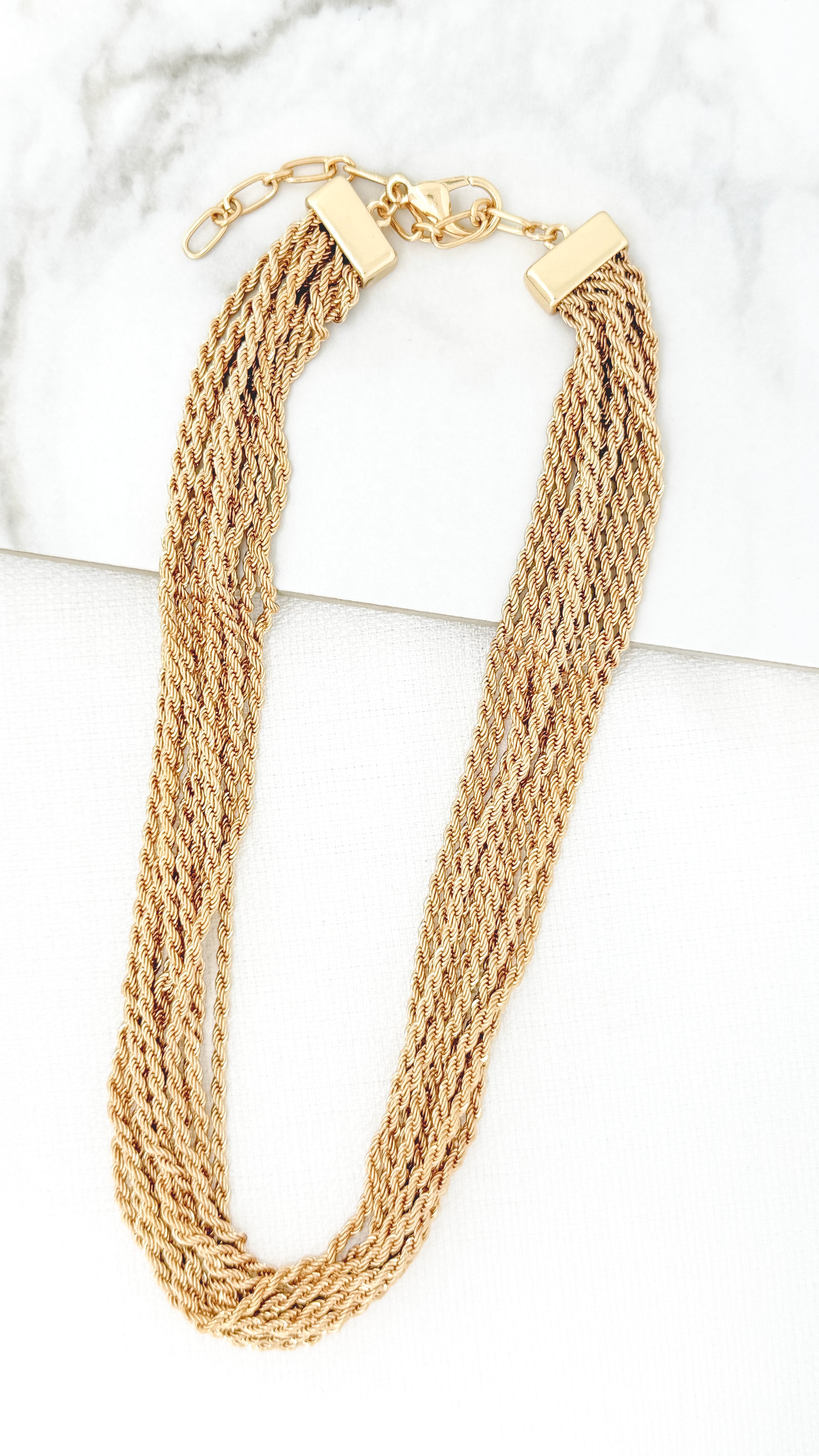 Short Multi Chain Necklace - Gold